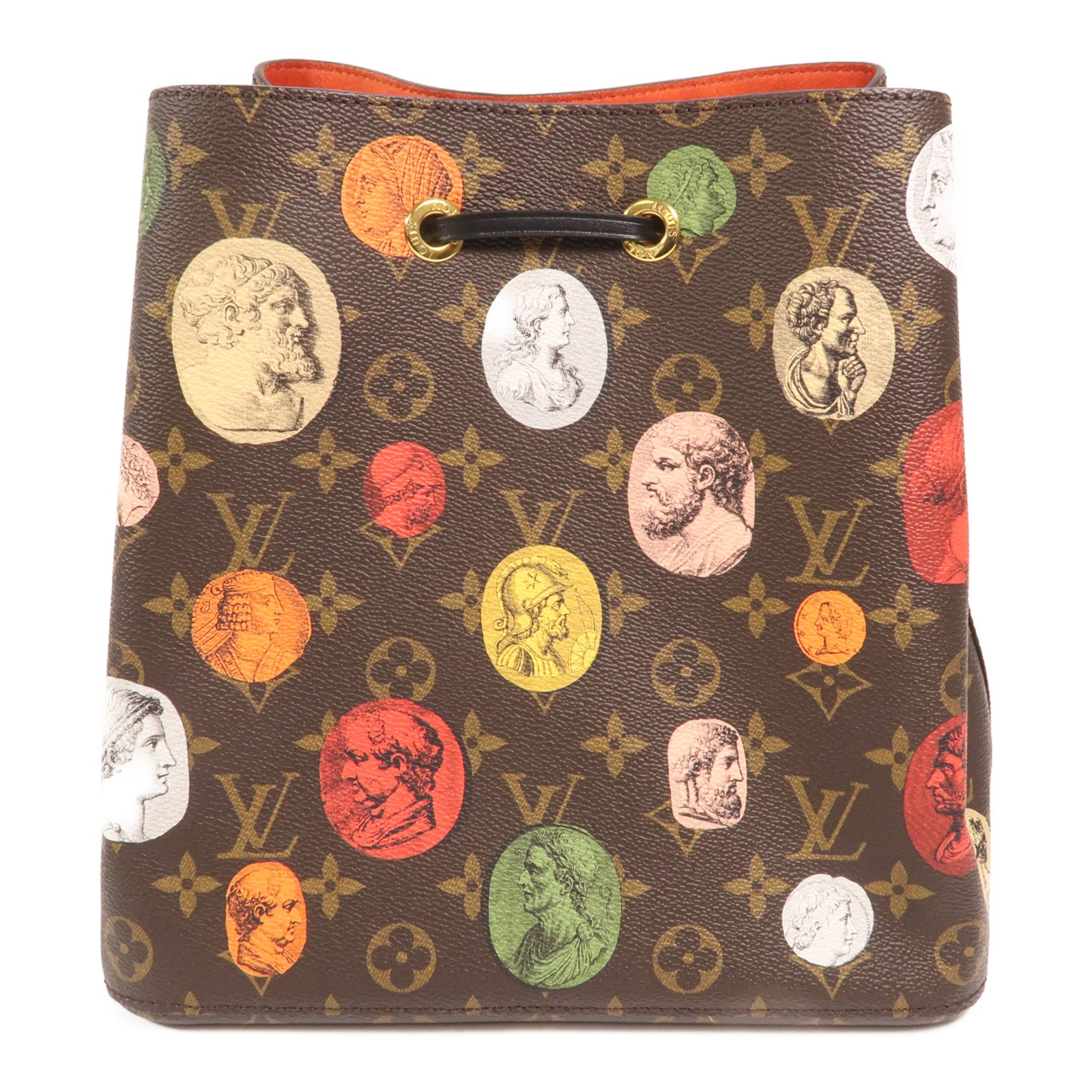 LOUIS VUITTON Monogram Cameo Fornasetti NeoNoe MM金扣肩背袋