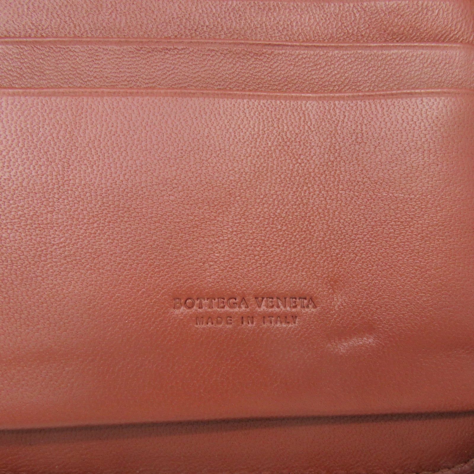 BOTTEGA VENETA Textured Leather Zipper Long Wallet Zipper Long Wallet Brown