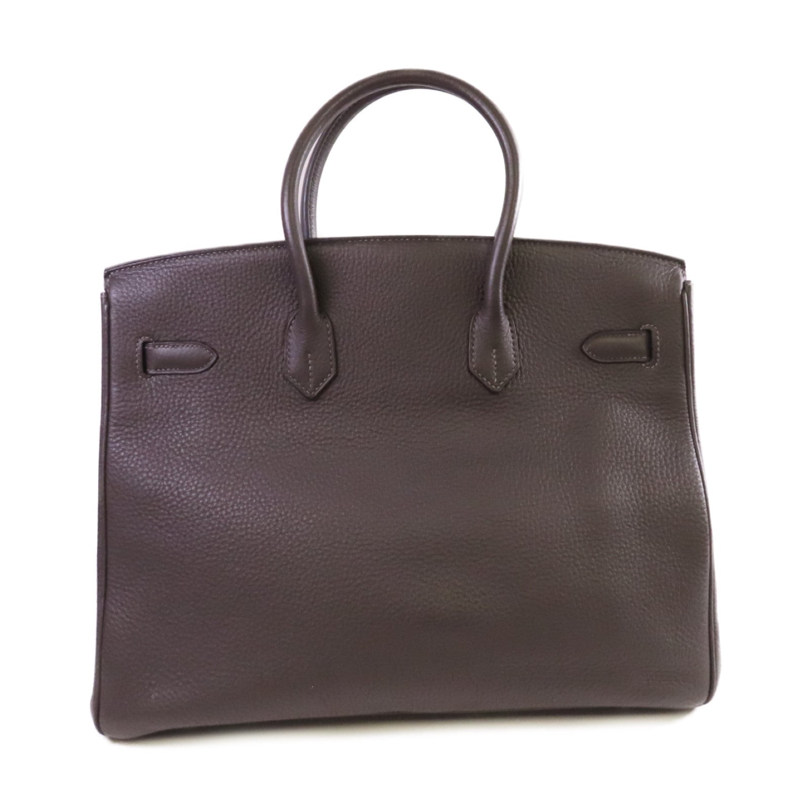 HERMES Clemence皮革Birkin 35 Hand Bag銀扣手挽袋Graphite石墨灰色