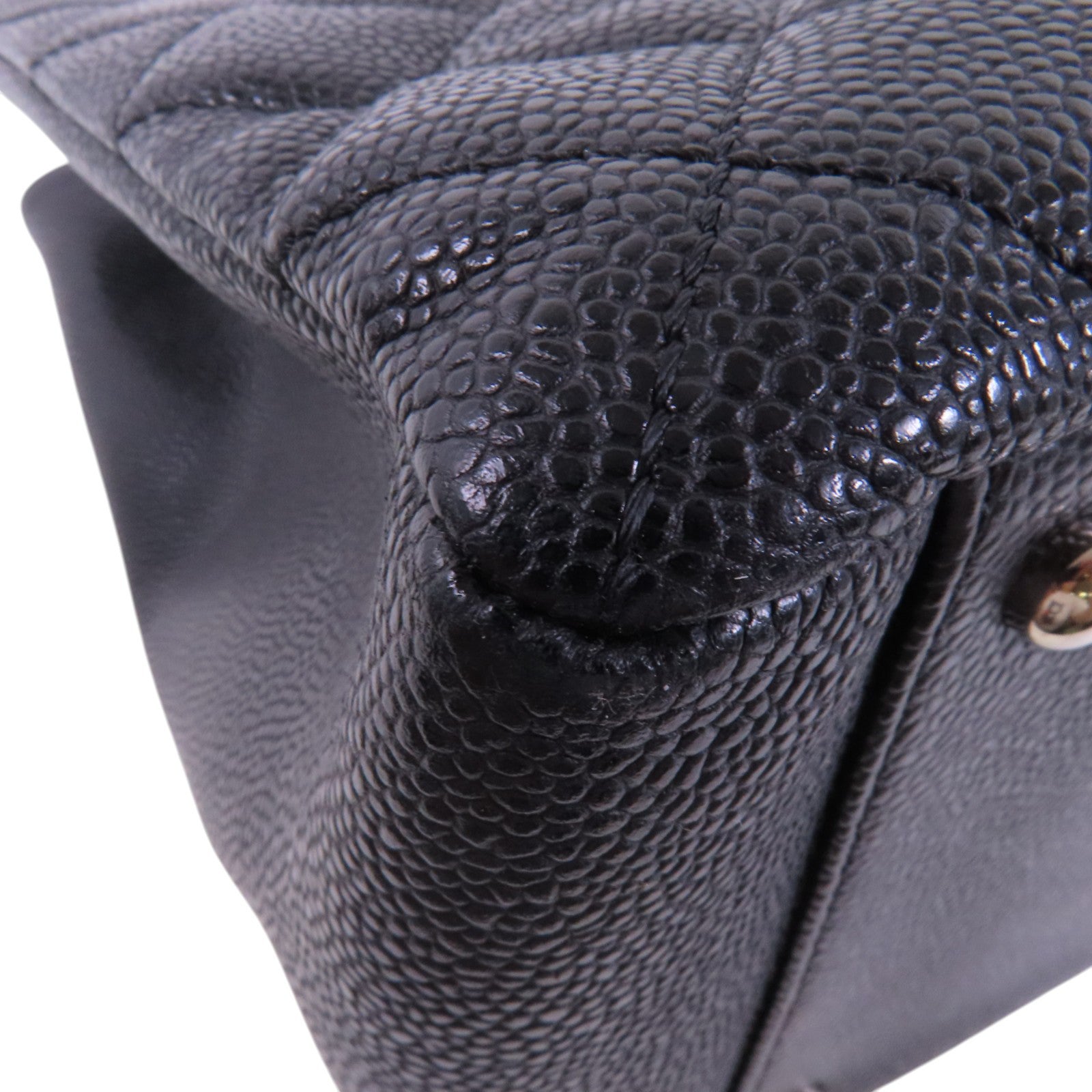 CHANEL 牛皮皮革GST銀扣鏈帶肩背袋