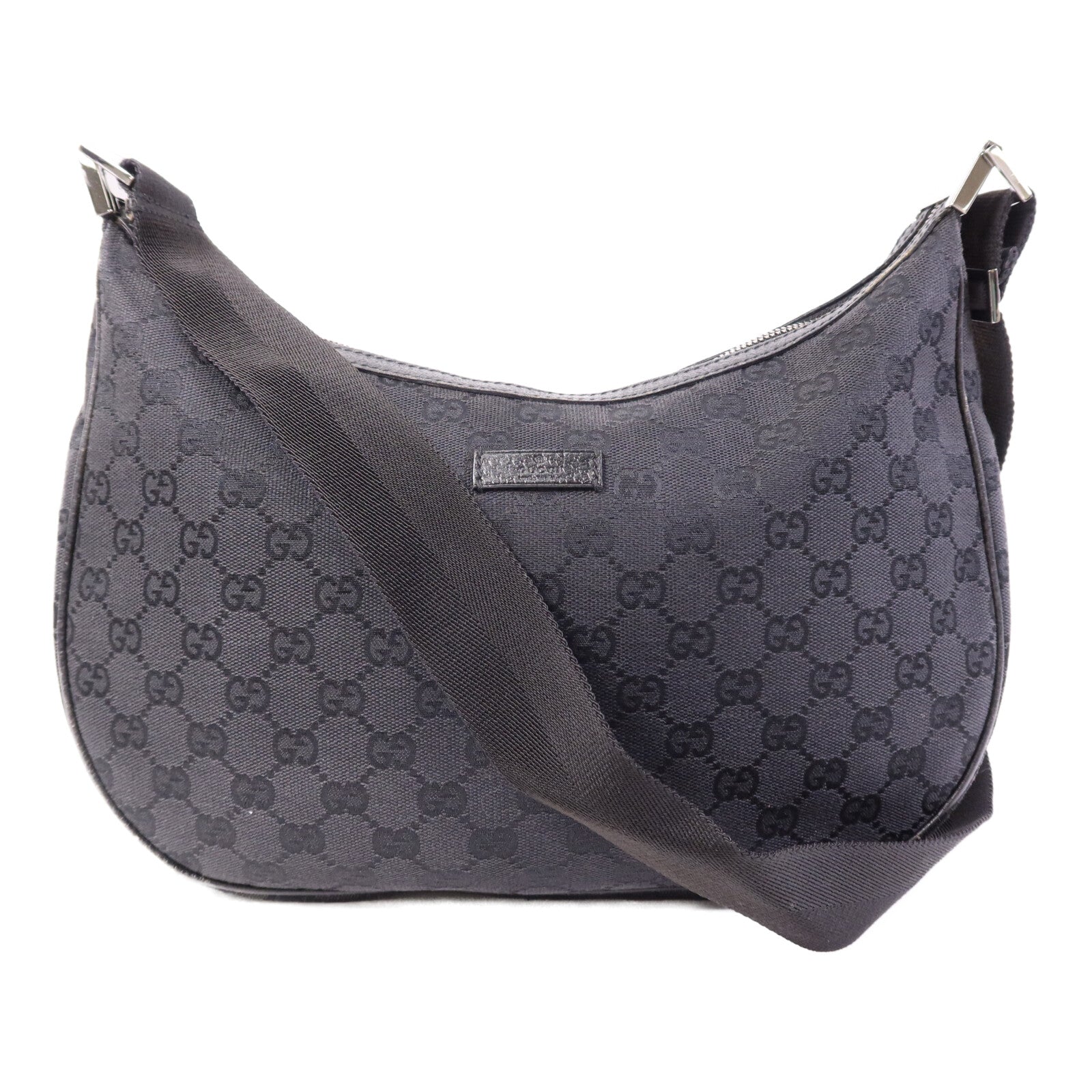 GUCCI 帆布Shoulder Bag銀扣肩背袋