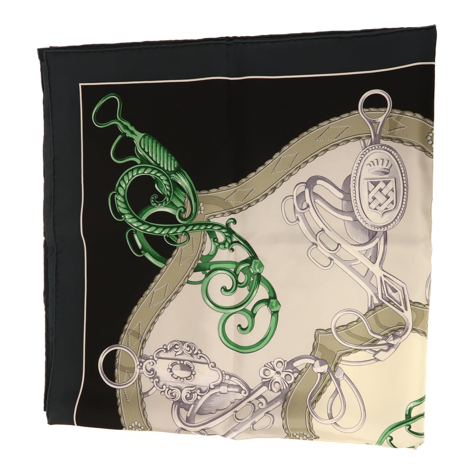 HERMES 絲質Scarf圍巾黑色