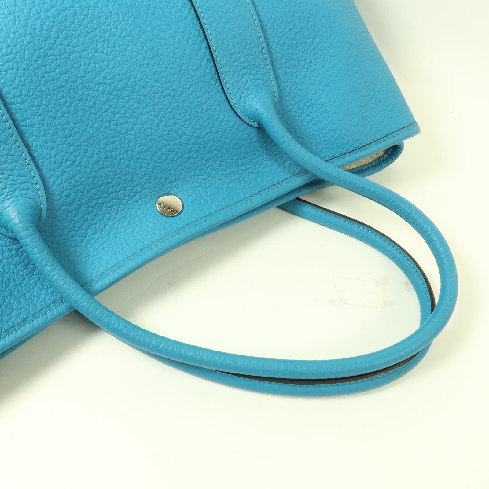 HERMES Negonda皮革Garden Party PM手挽袋Turquoise
