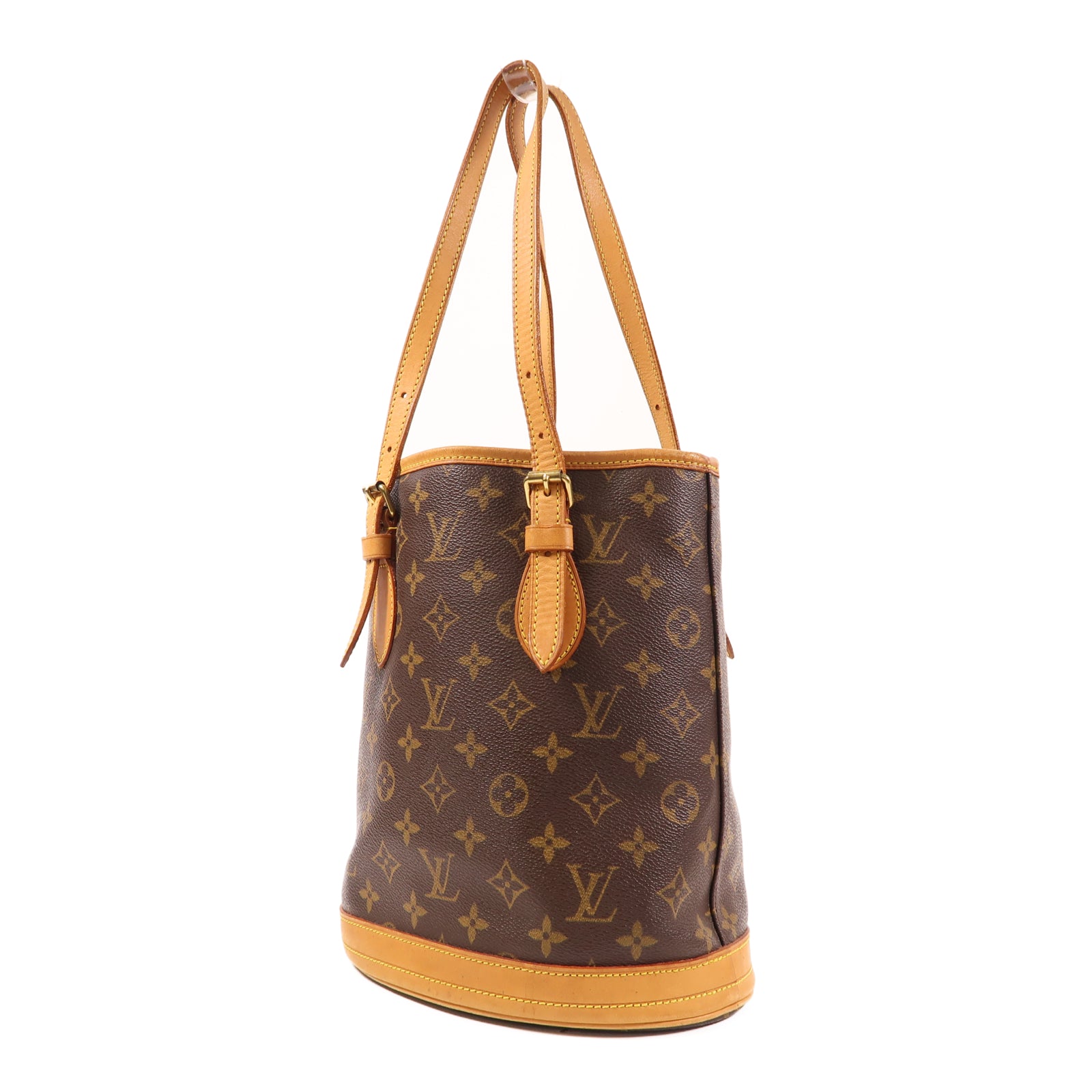 LOUIS VUITTON Monogram Bucket PM金扣肩背袋啡色