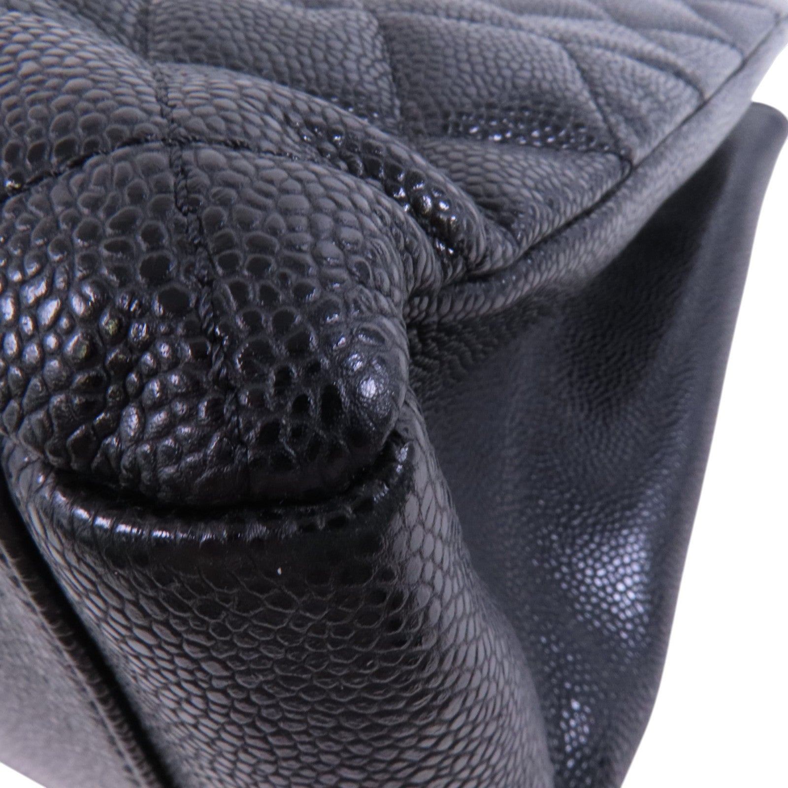 CHANEL 牛皮皮革GST銀扣鏈帶肩背袋