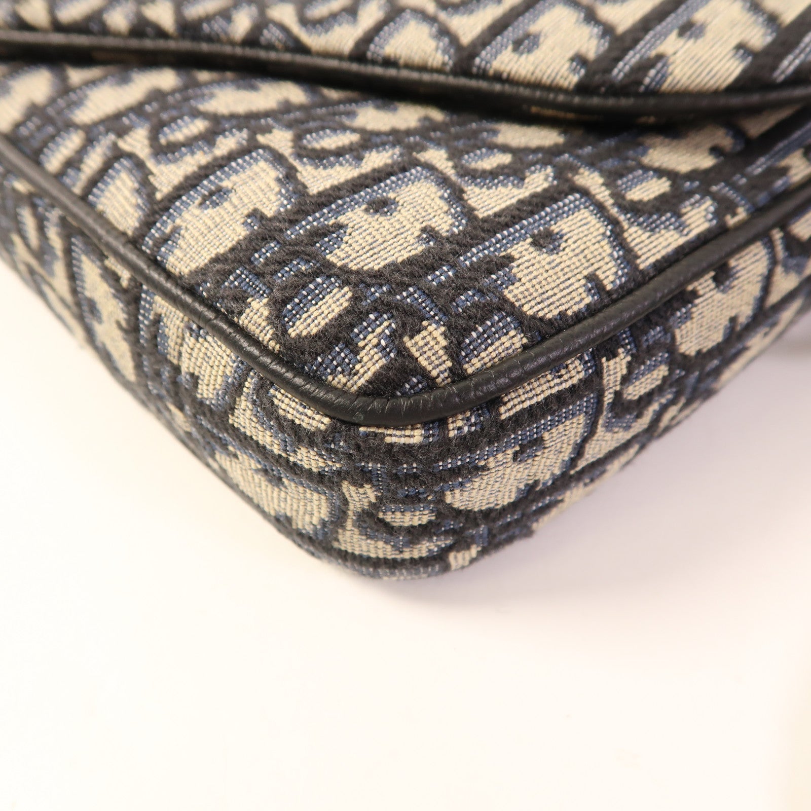 Dior 帆布Saddle Triple Pouch銀扣肩背袋