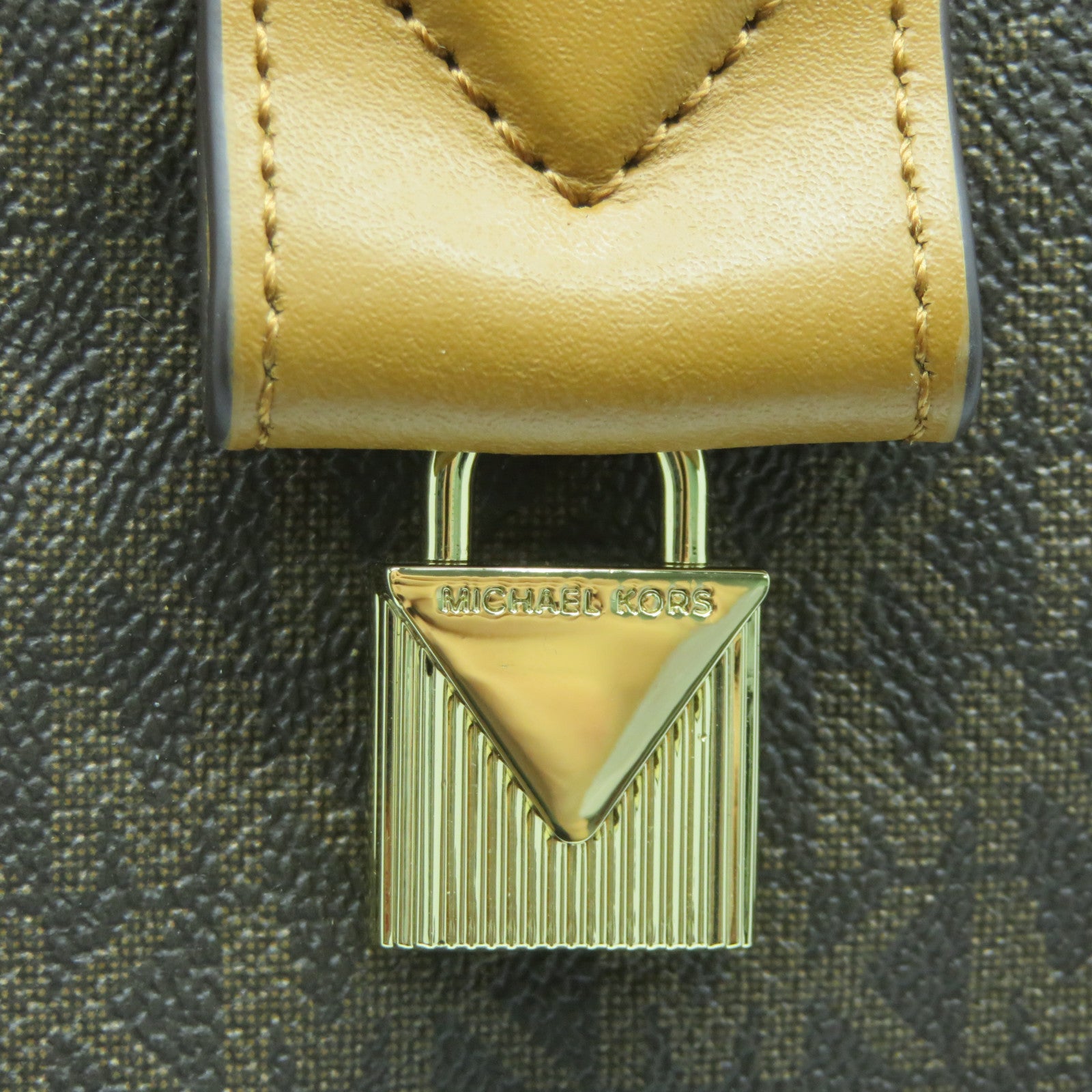 Michael Kors 【激減優惠】塗層帆布2way Shoulder Bag金扣手挽肩背兩用袋啡色