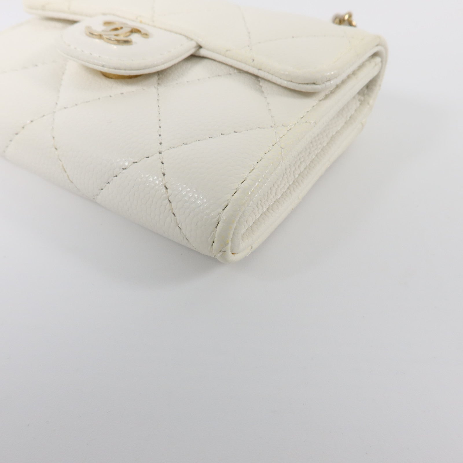 CHANEL 牛皮皮革Classic Short Wallet金扣錢包