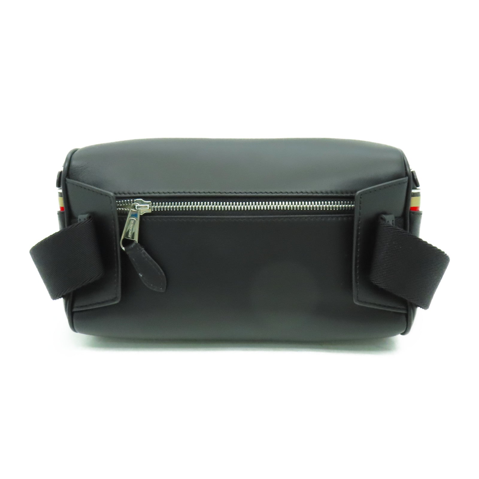 BURBERRY 【激減優惠】牛皮皮革Waist Bag銀扣腰包黑色
