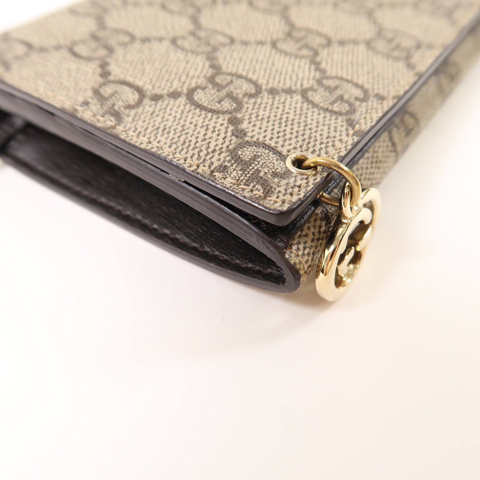 GUCCI 塗層帆布Long Wallet金扣長錢包
