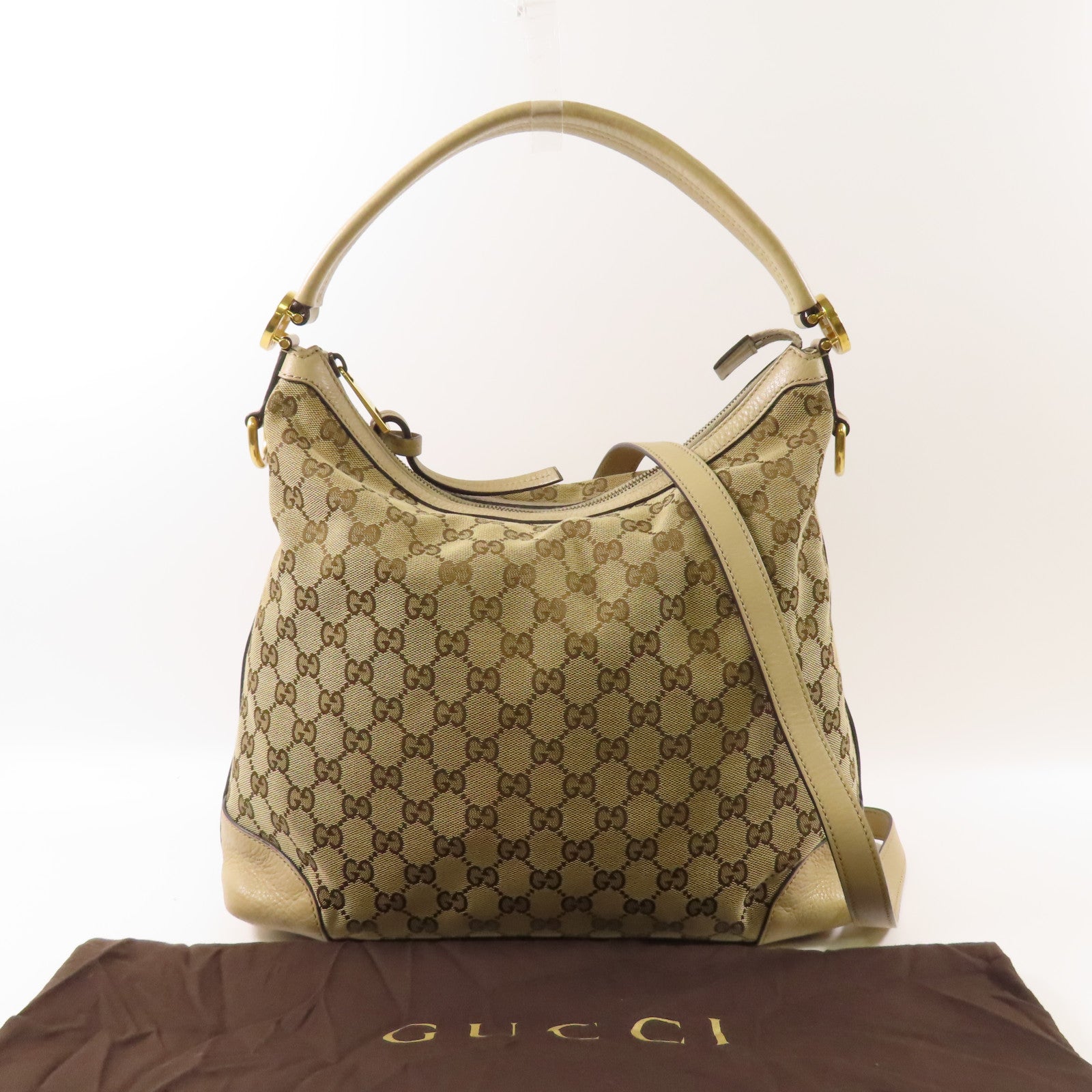 GUCCI 帆布2 Way Bag金扣肩背袋