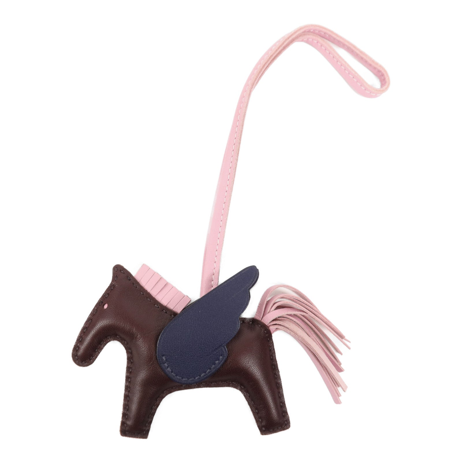 HERMES Milo皮革Rodeo Pegase PM掛飾Rouge Sellier