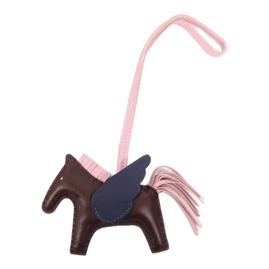 HERMES Milo皮革Rodeo Pegase PM掛飾Rouge Sellier