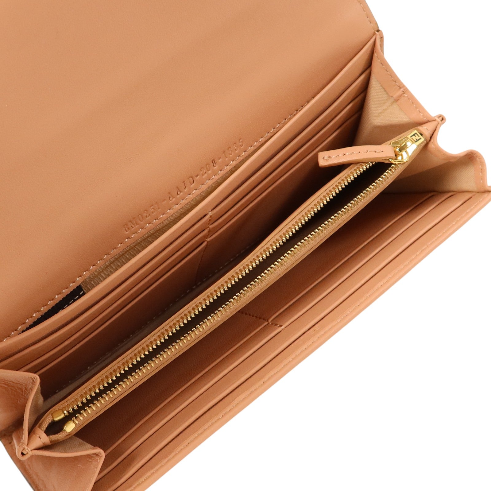 FENDI 羊皮皮革Baguette Continental Wallet金扣長錢包