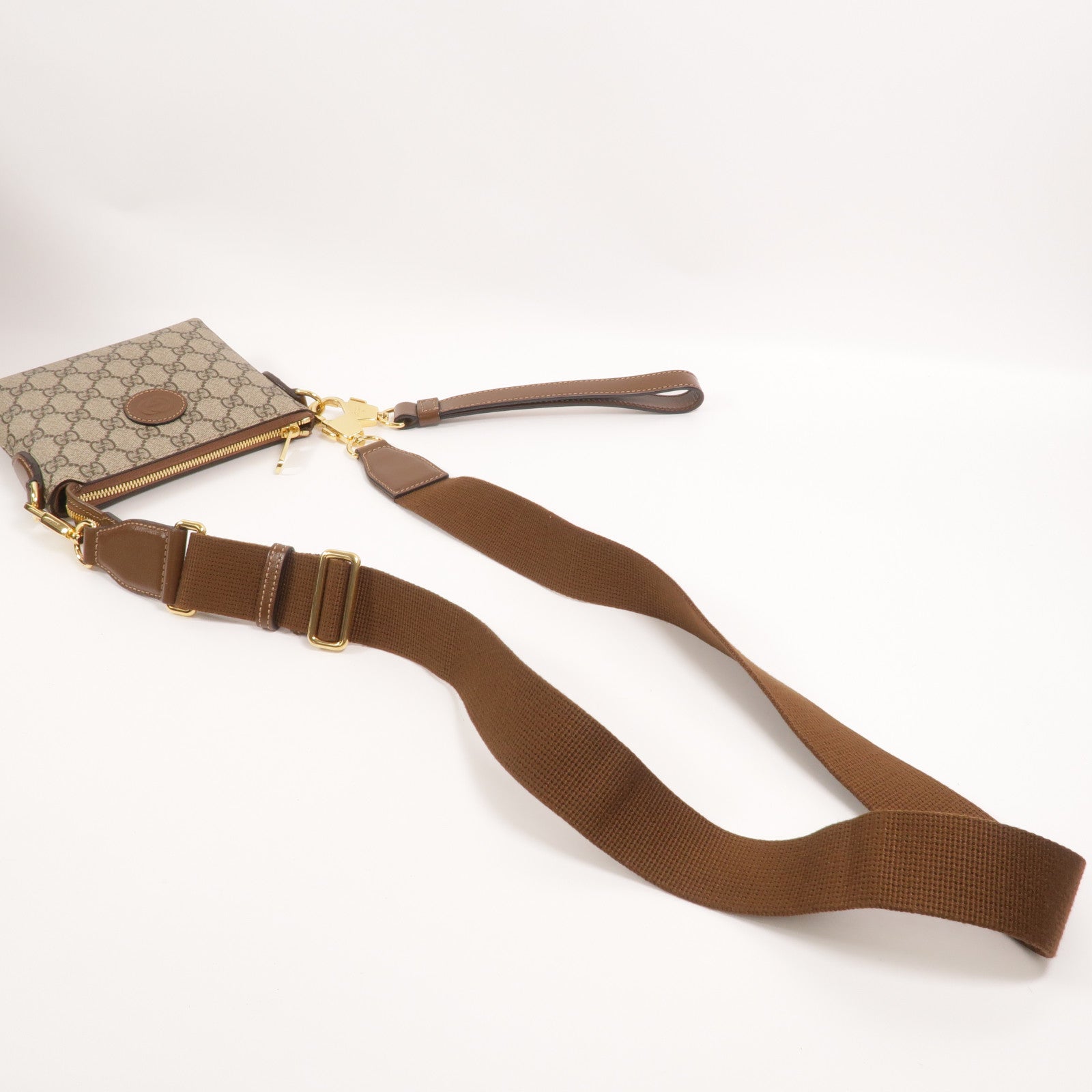 GUCCI 塗層帆布Interlocking G Messenger手挽肩背兩用袋