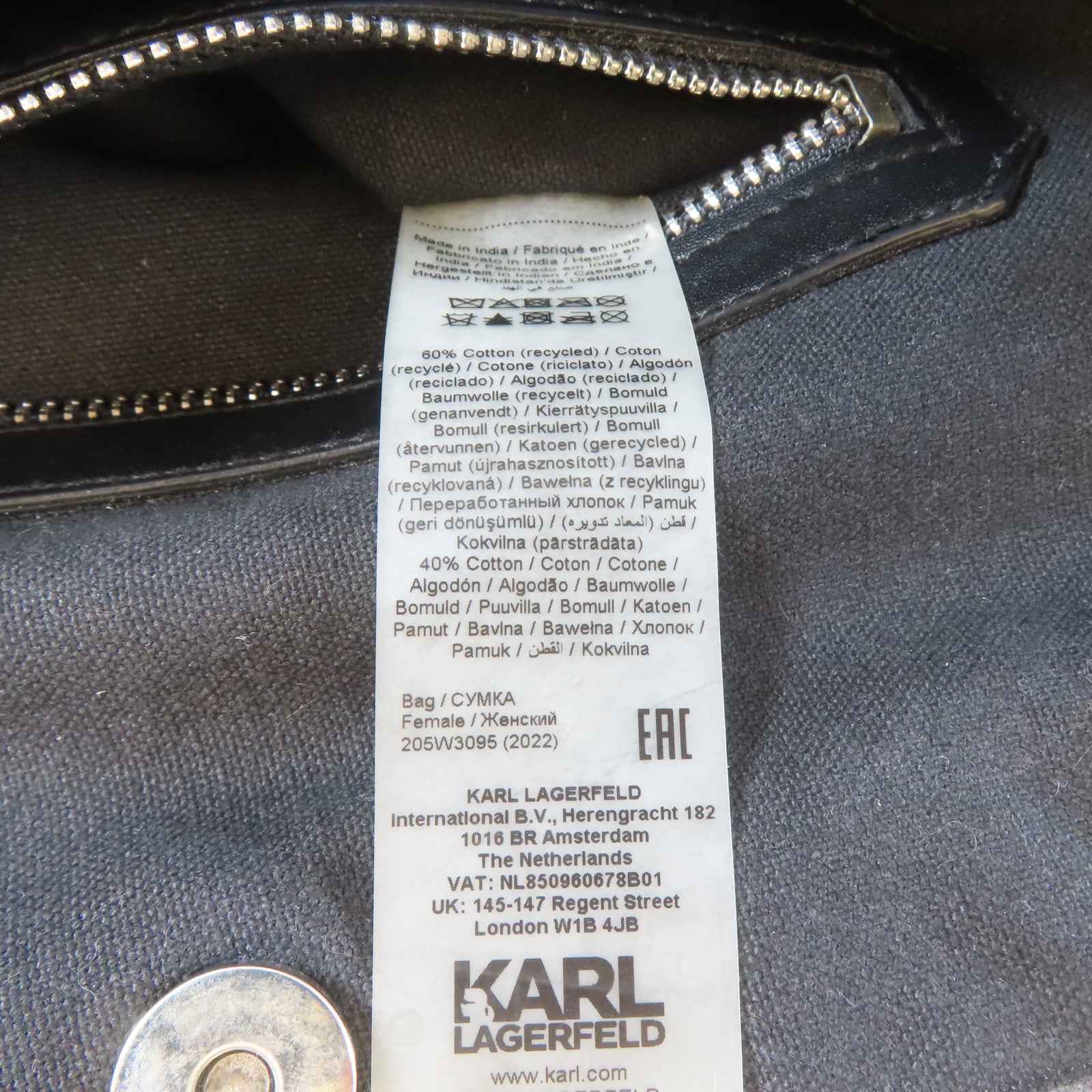 KARL LAGERFELD 【激減優惠】帆布Shoulder Bag銀扣手挽袋米色
