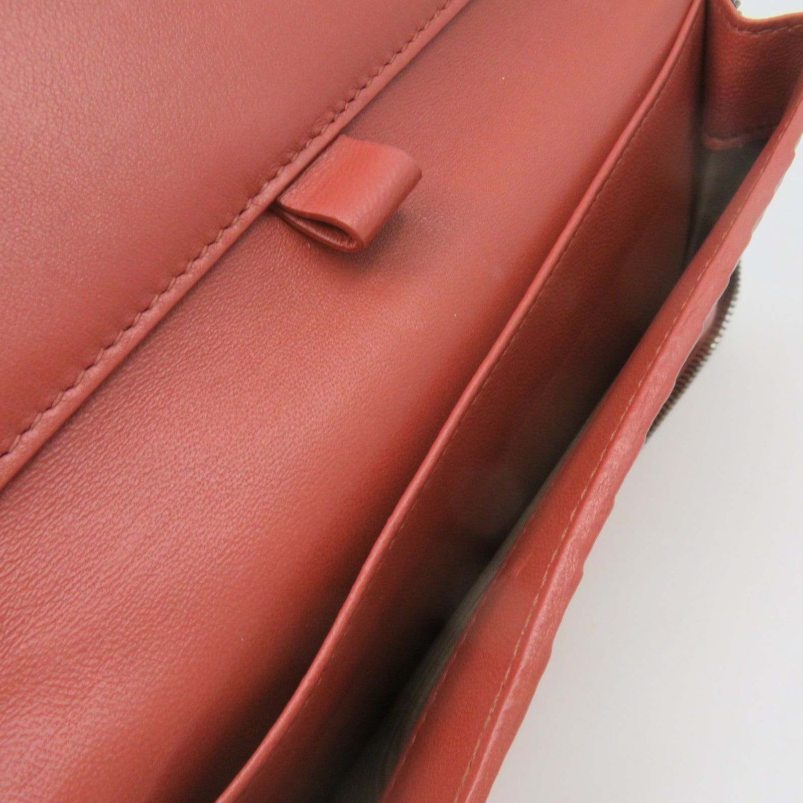 BOTTEGA VENETA Textured Leather Zipper Long Wallet Zipper Long Wallet Brown