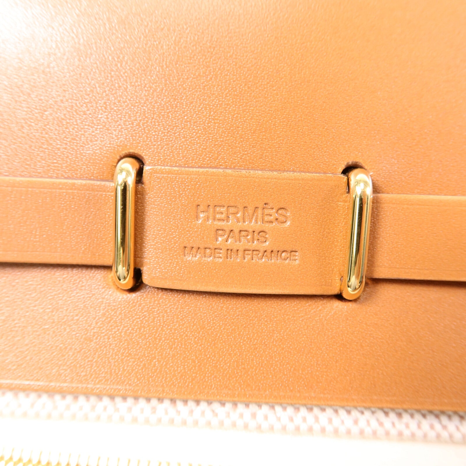 HERMES 帆布Mini Herbag肩背袋Gold