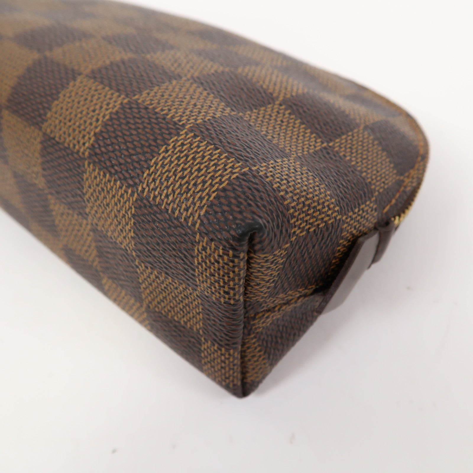 LOUIS VUITTON 【激減優惠】Damier Ebene Cosmetic Pouch PM金扣手拿包啡色