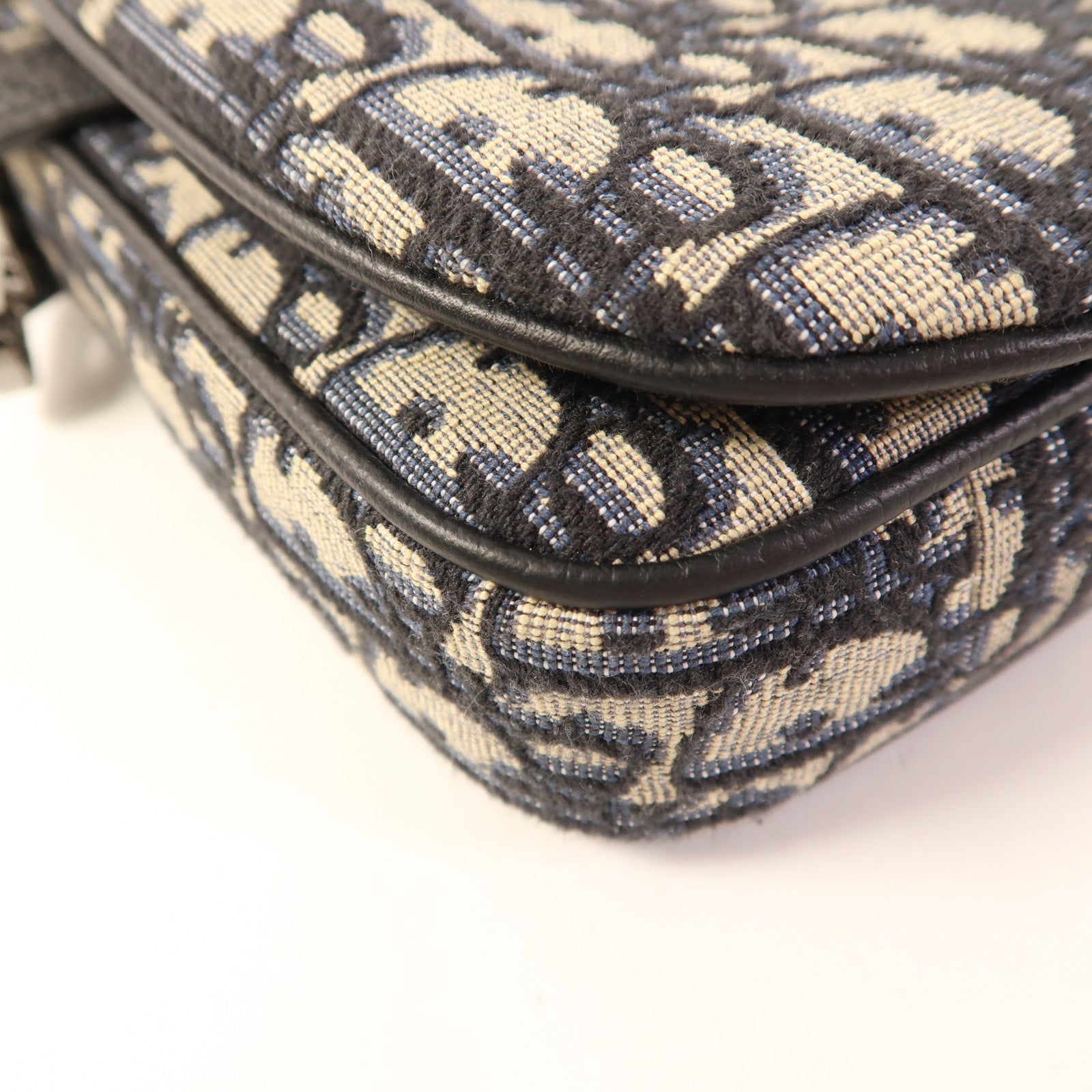 Dior 帆布Saddle Triple Pouch銀扣肩背袋