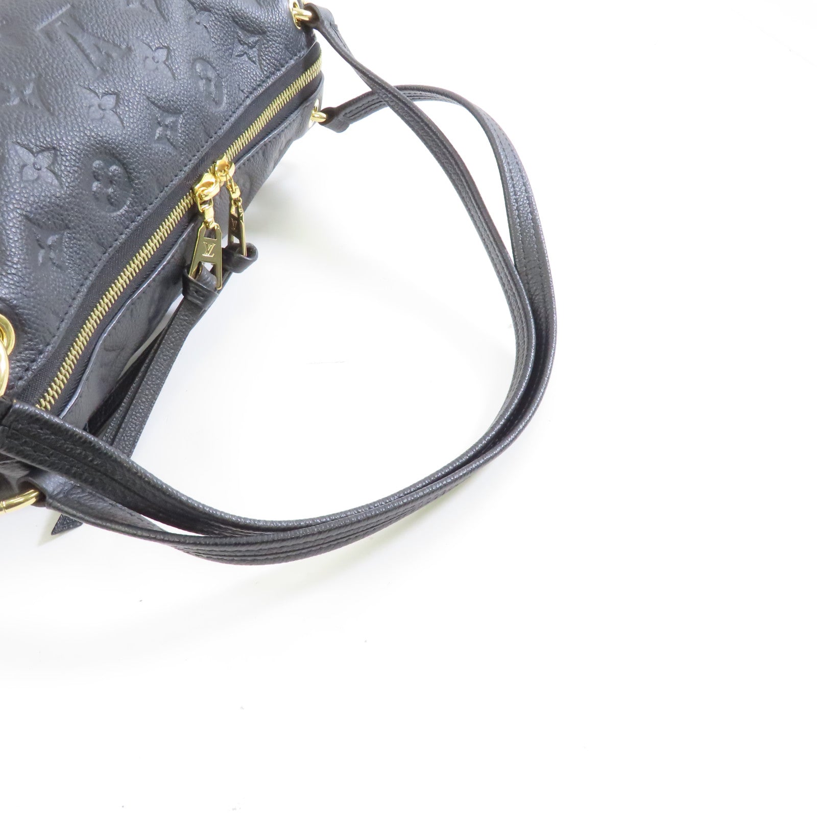 LOUIS VUITTON Monogram Empreinte Ponthieu MM金扣手挽袋/肩背袋黑色