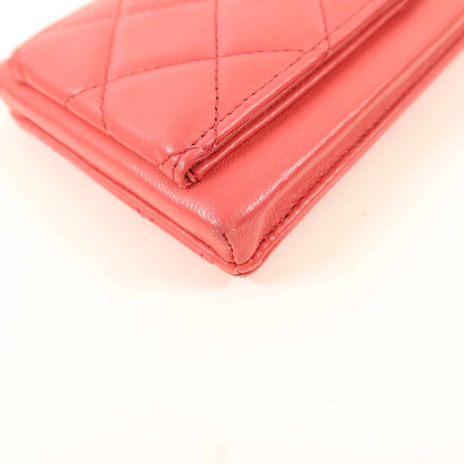 CHANEL 羊皮皮革Phone Holder Chain Shoulder銀扣鏈帶肩背袋