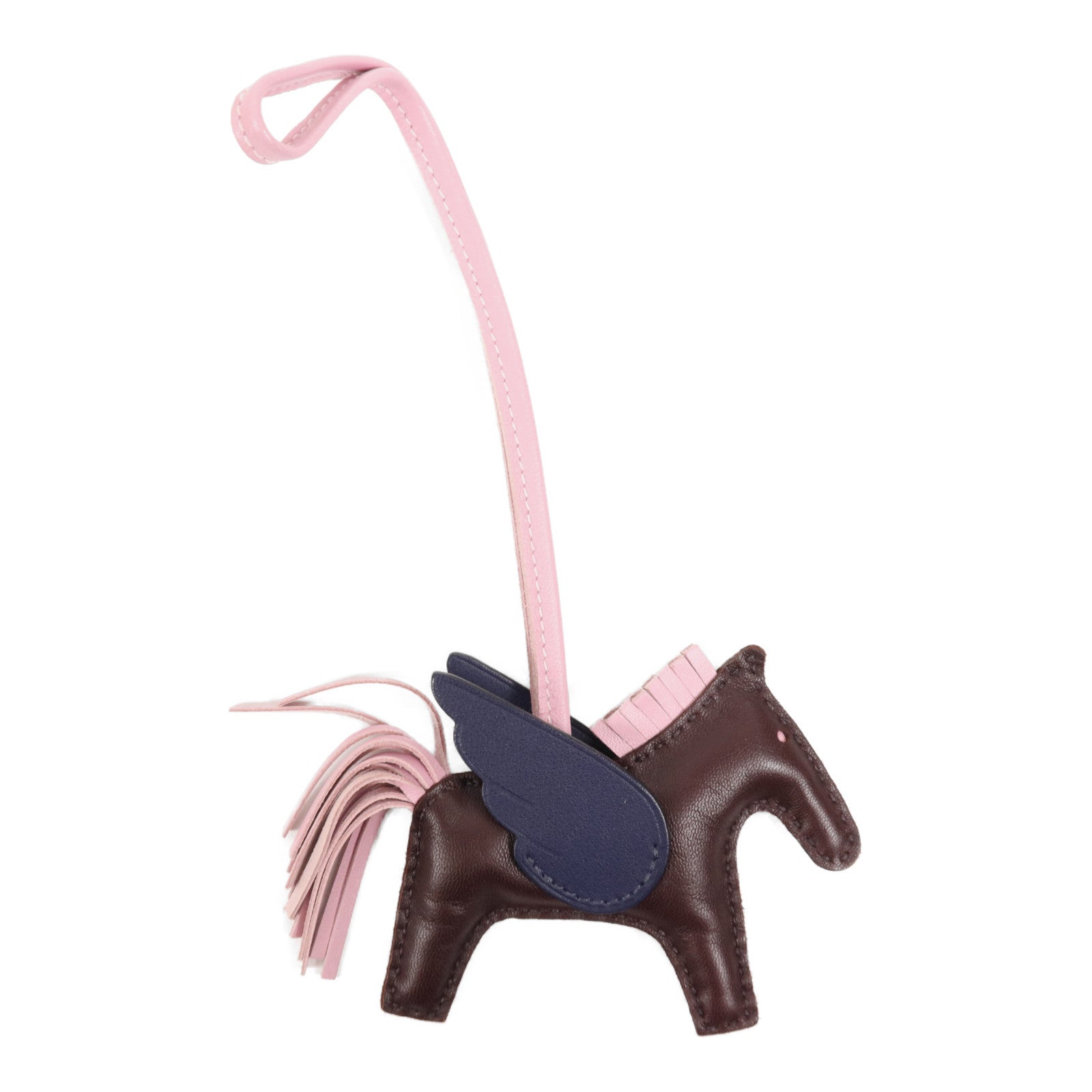 HERMES Milo皮革Rodeo Pegase PM掛飾Rouge Sellier