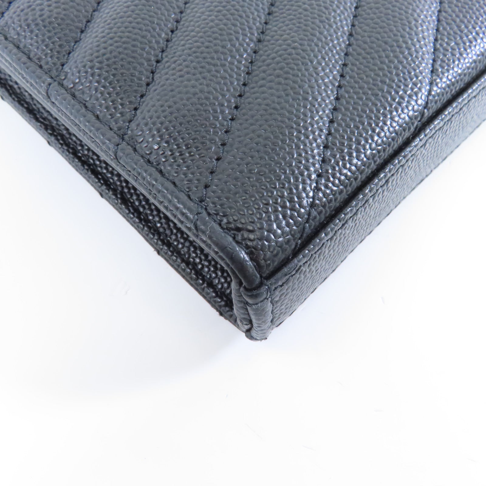 SAINT LAURENT 牛皮皮革Chain Shoulder黑扣肩背袋黑色