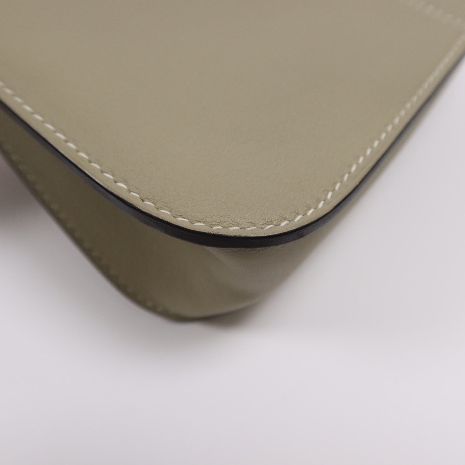 HERMES Swift皮革Mini Halzan銀扣手挽肩背兩用袋Sauge