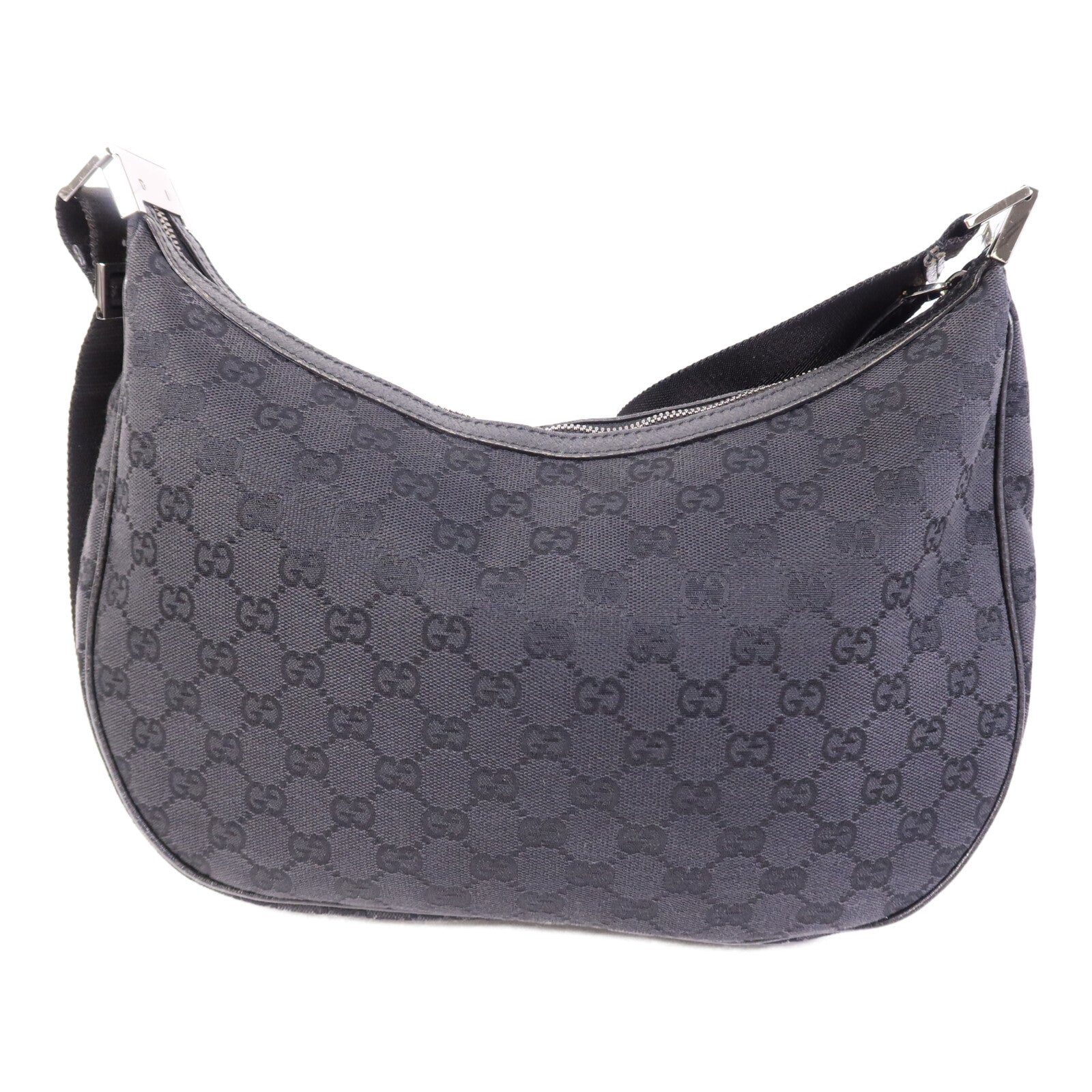 GUCCI 帆布Shoulder Bag銀扣肩背袋