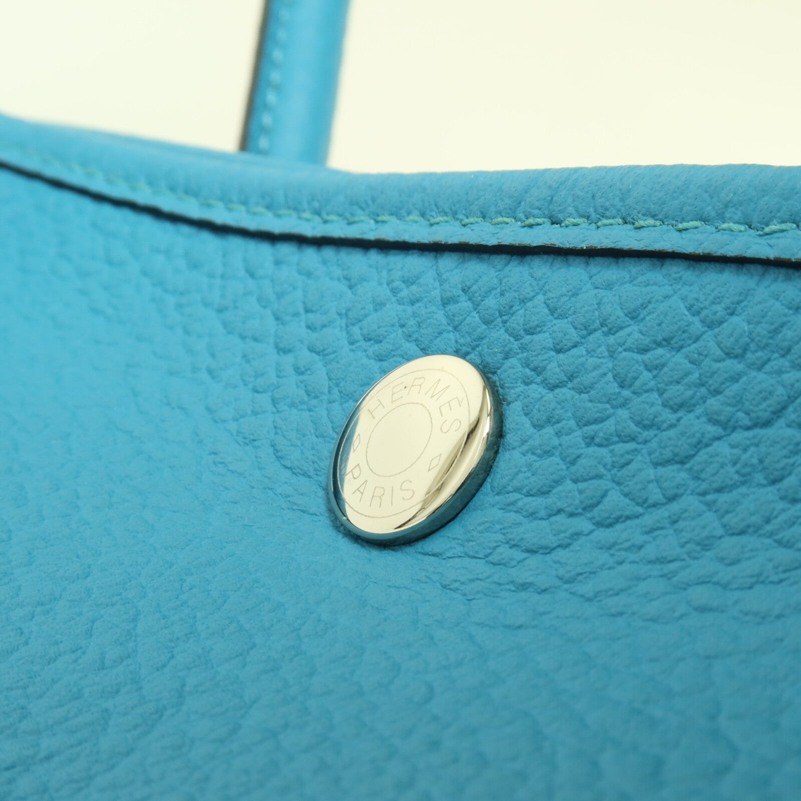 HERMES Negonda皮革Garden Party PM手挽袋Turquoise
