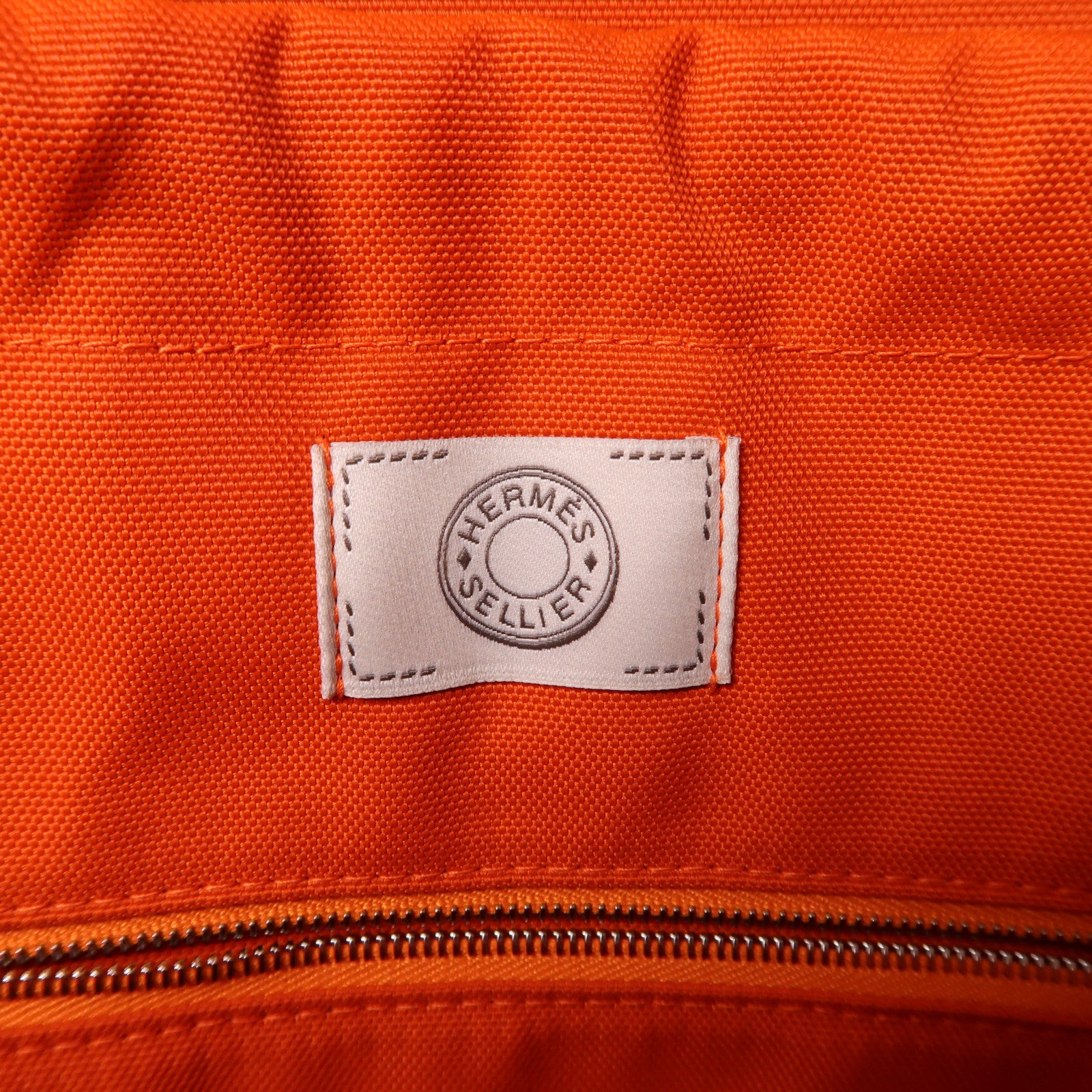 HERMES 帆布Grooming Bag銀扣手挽肩背兩用袋藍色