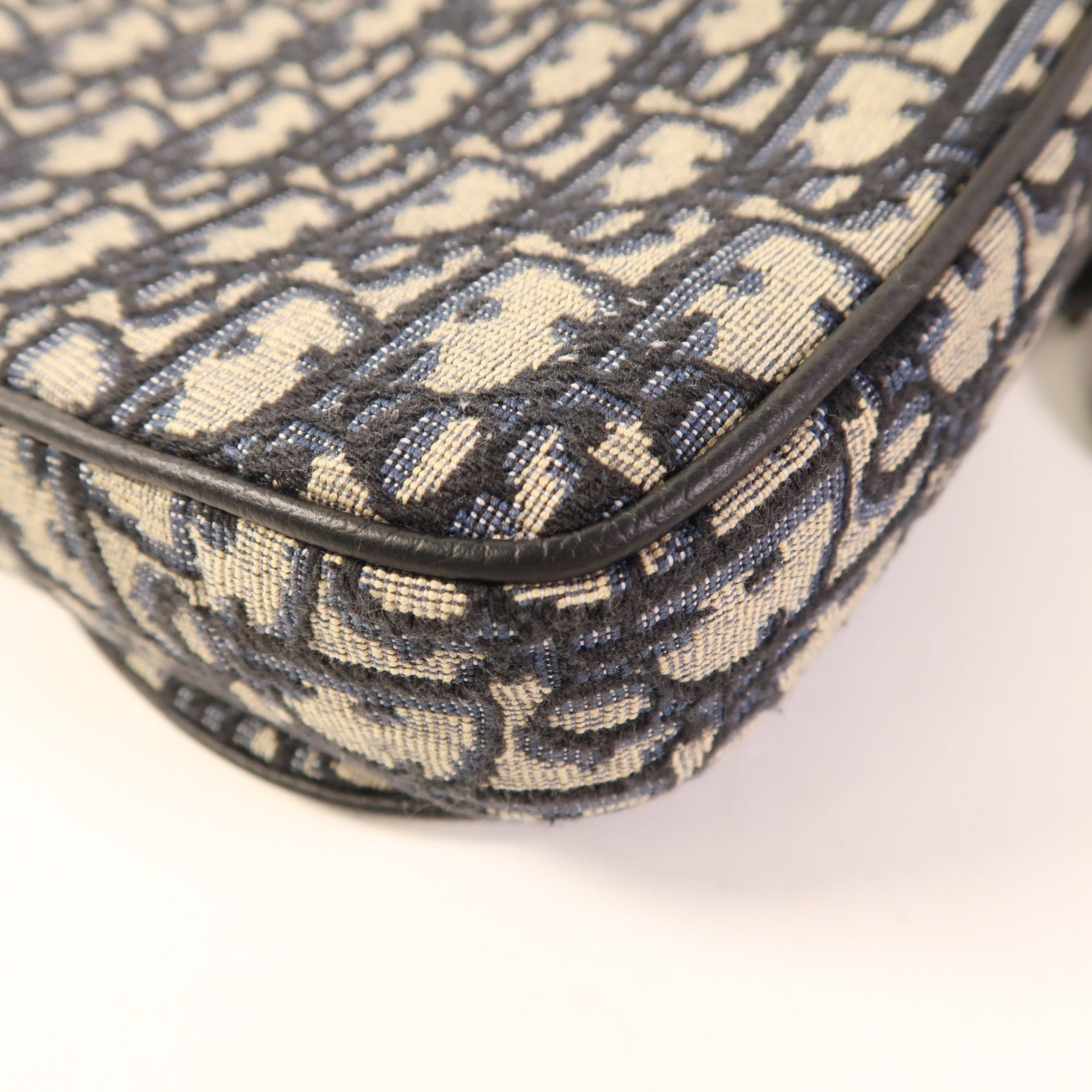 Dior 帆布Saddle Triple Pouch銀扣肩背袋