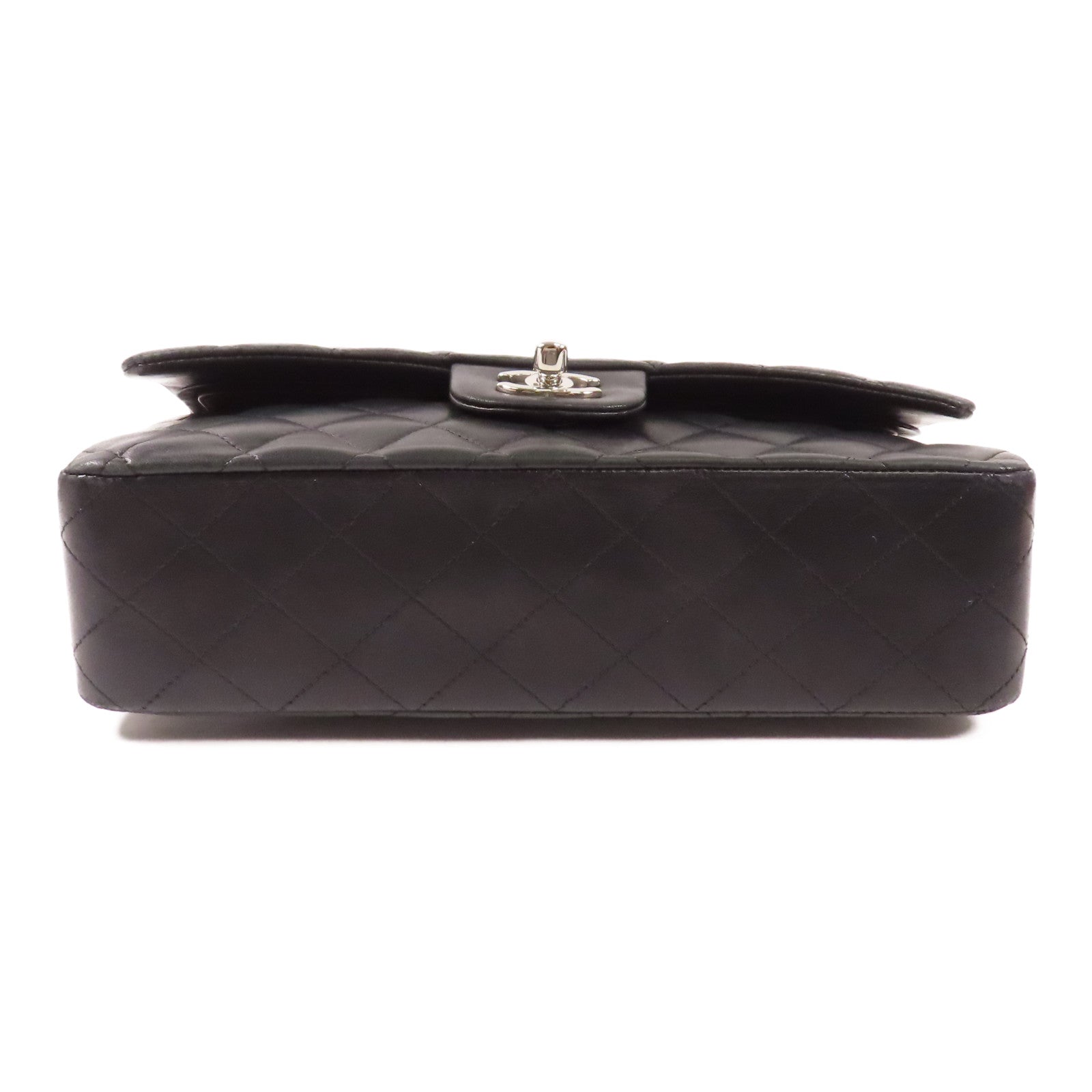 CHANEL CC SHW Classic 25 Chain Shoulder Bag Lambskin Leather A01112 Black