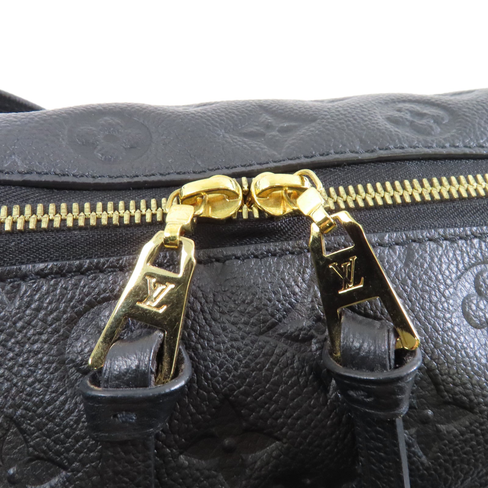 LOUIS VUITTON Monogram Empreinte Ponthieu MM金扣手挽袋/肩背袋黑色