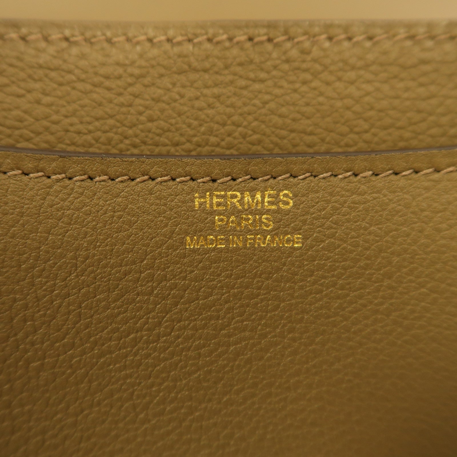 HERMES Evercolor皮革Constance 24金扣肩背袋Origan