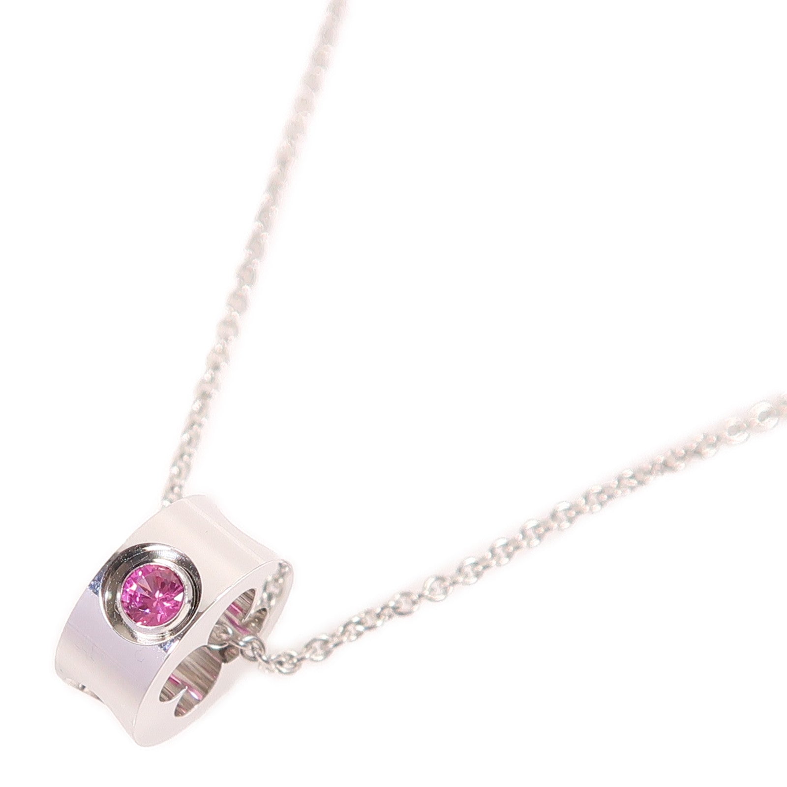 LOUIS VUITTON 【激減優惠】18K白金/粉紅色藍寶石Pendentif Empreinte項鍊