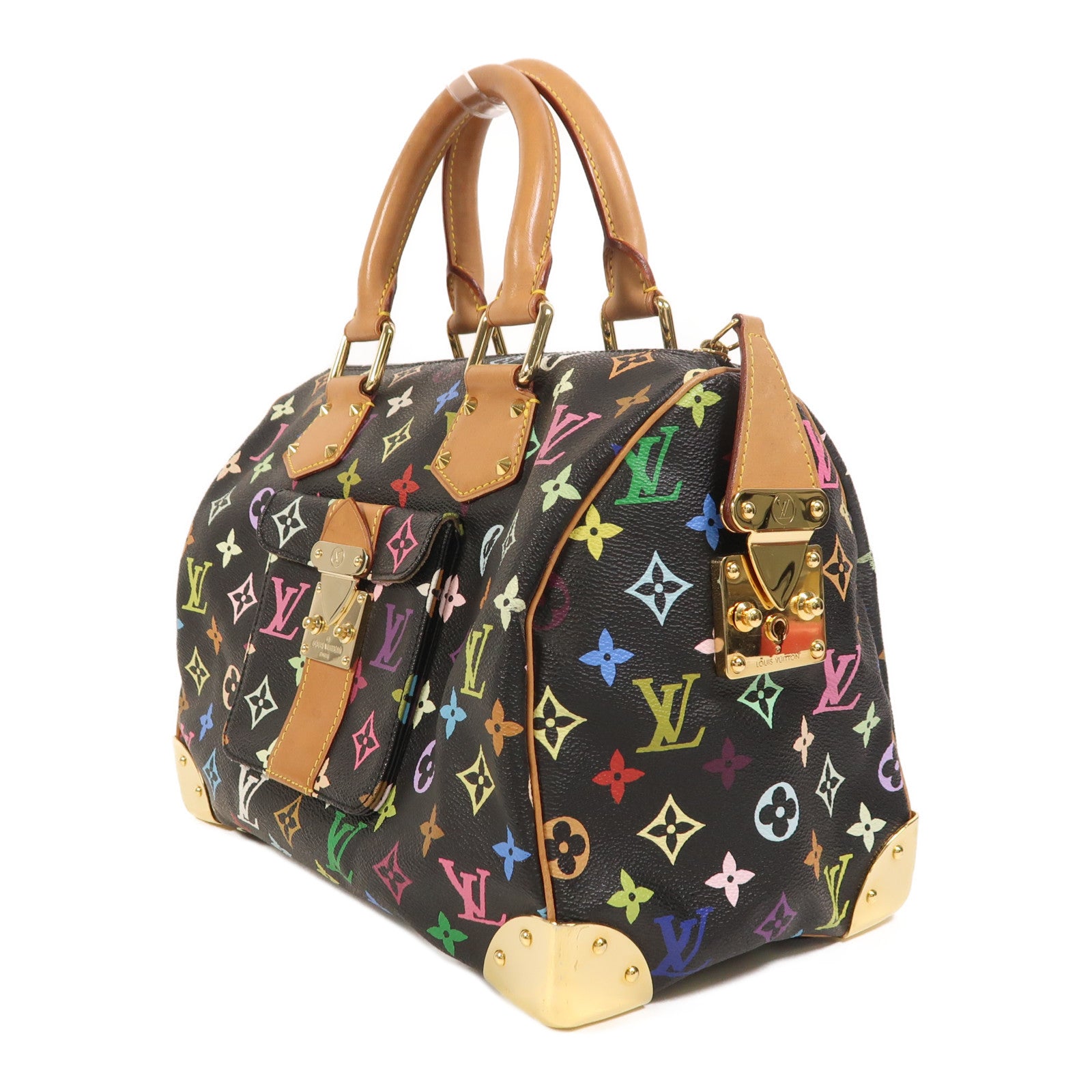 LOUIS VUITTON Monogram Multicolore Speedy 30金扣手挽袋