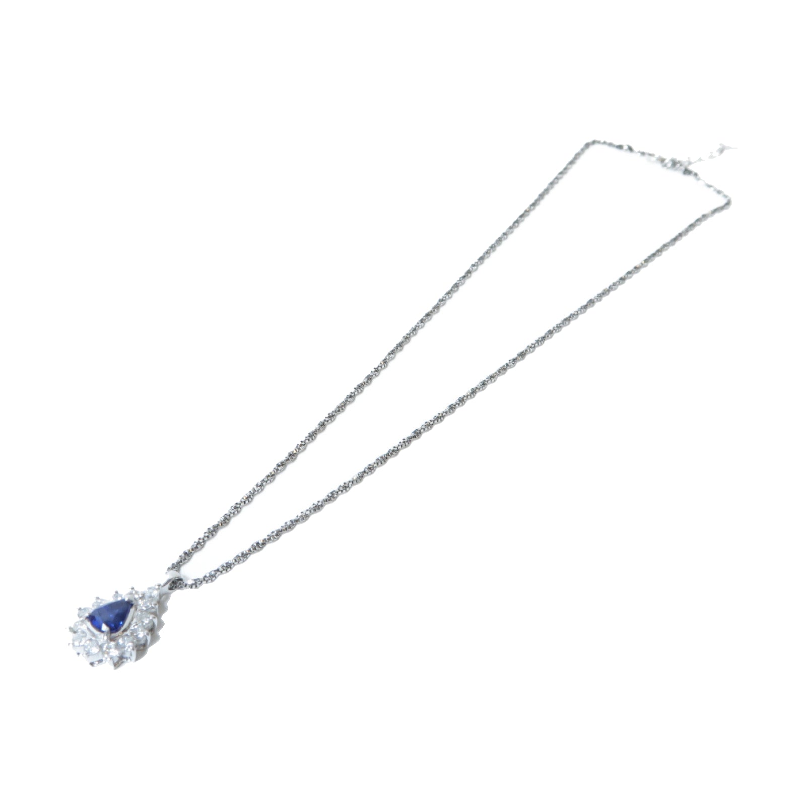 JEWELRY 【激減優惠】PT900鉑金Sapphire Diamond Necklace 1.22ct藍寶石/0.78ct鑽石項鍊銀色