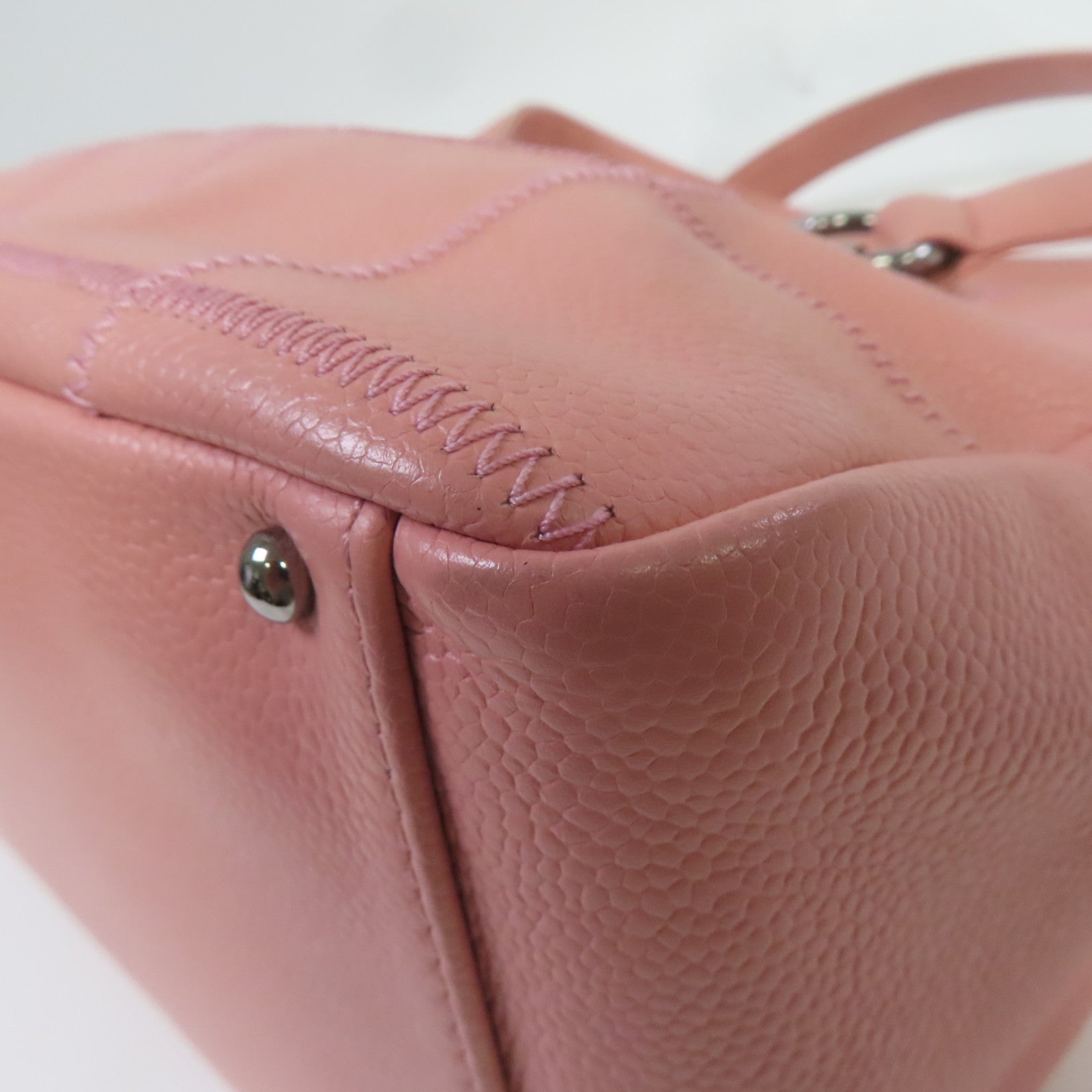 CHANEL 【激減優惠】牛皮皮革Vintage Shoulder Bag銀扣肩背袋粉紅色