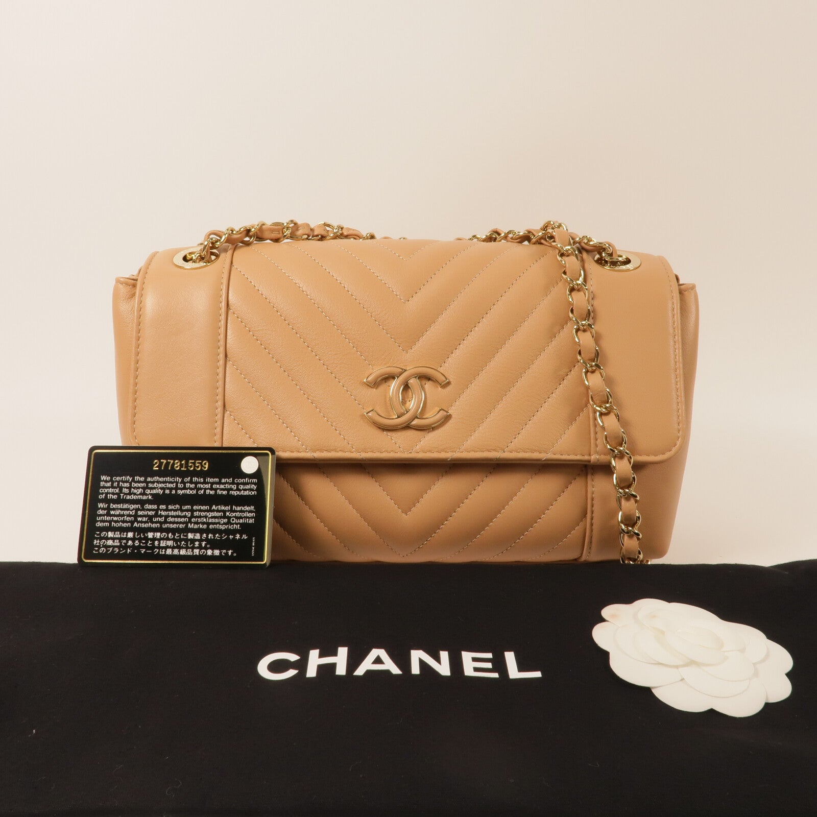 CHANEL 牛皮皮革Chain Shoulder鏈帶肩背袋