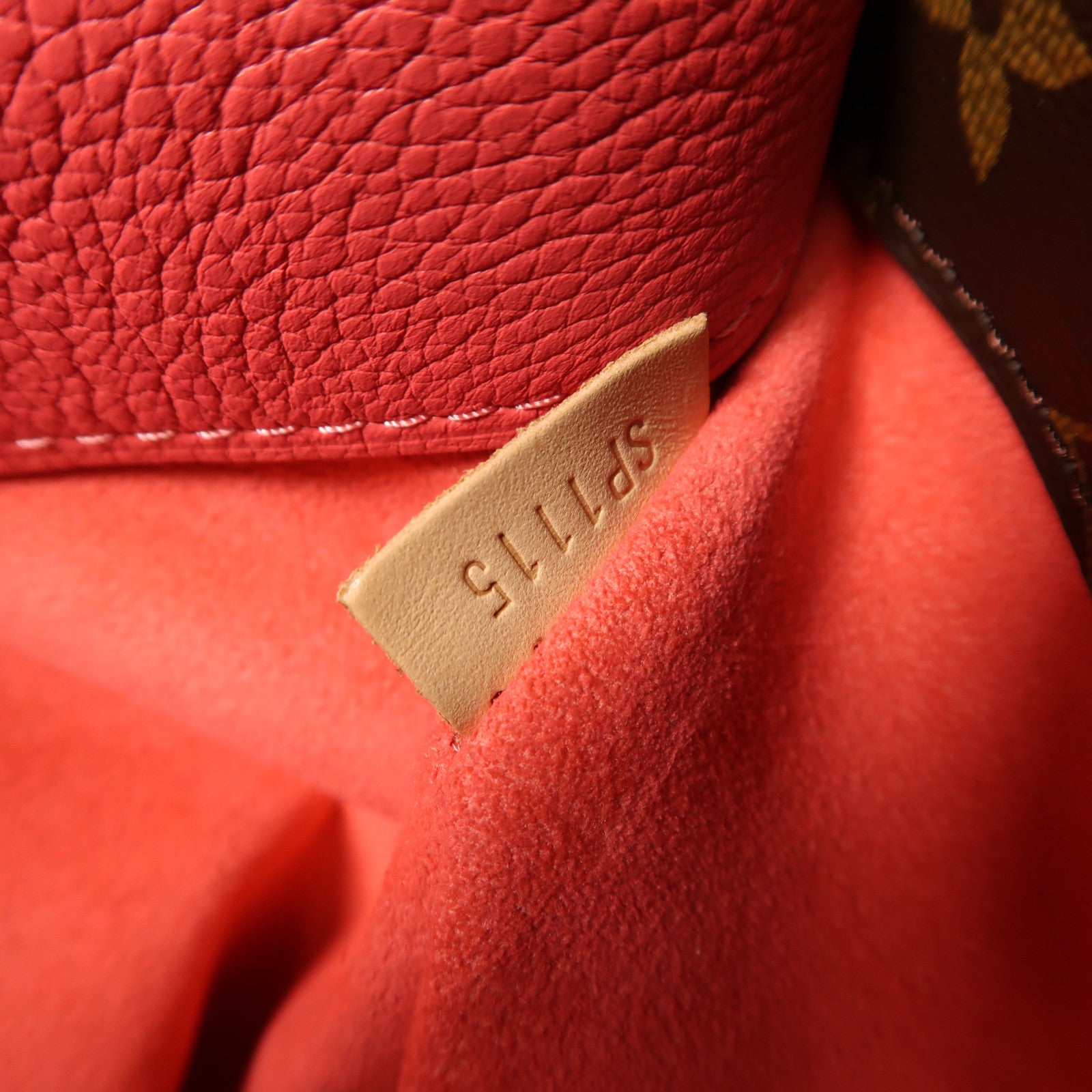 LOUIS VUITTON Monogram Pallas金扣手挽肩背兩用袋棕色/紅色