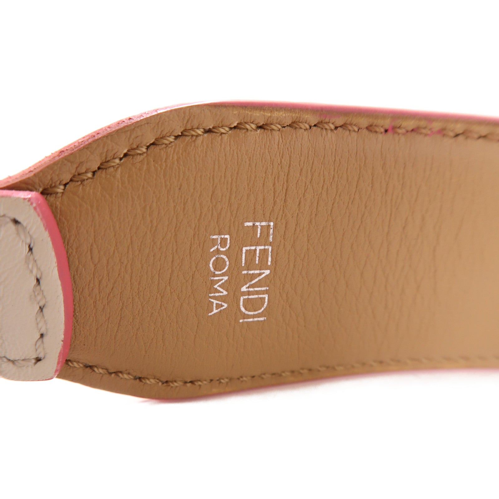 FENDI SHW Shoulder Strap Calfskin Leather PVC White Multicolor