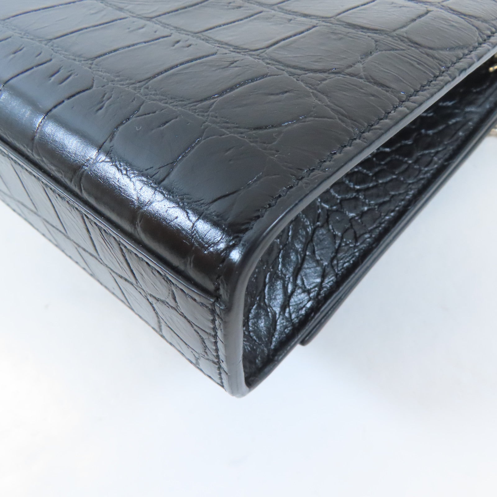 SAINT LAURENT 牛皮皮革Kate Tassel Bag銀扣鏈帶肩背袋黑色