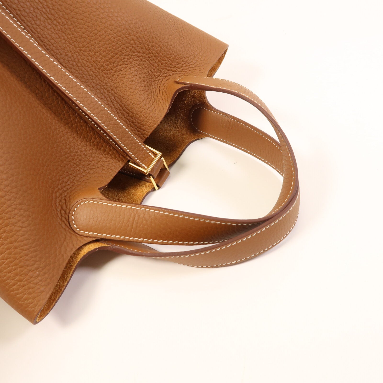 HERMES Clemence皮革Picotin PM金扣手挽袋