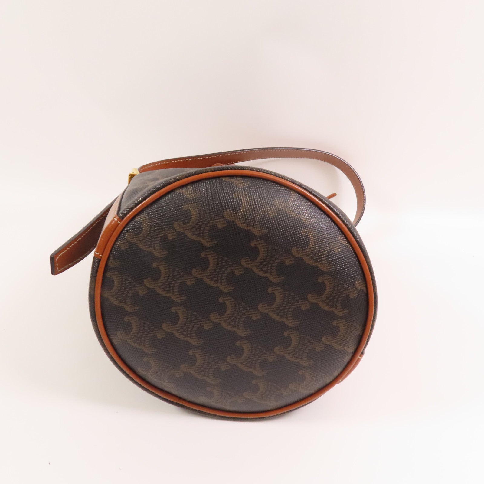 CELINE Triomphe帆布Bucket Bag金扣肩背袋