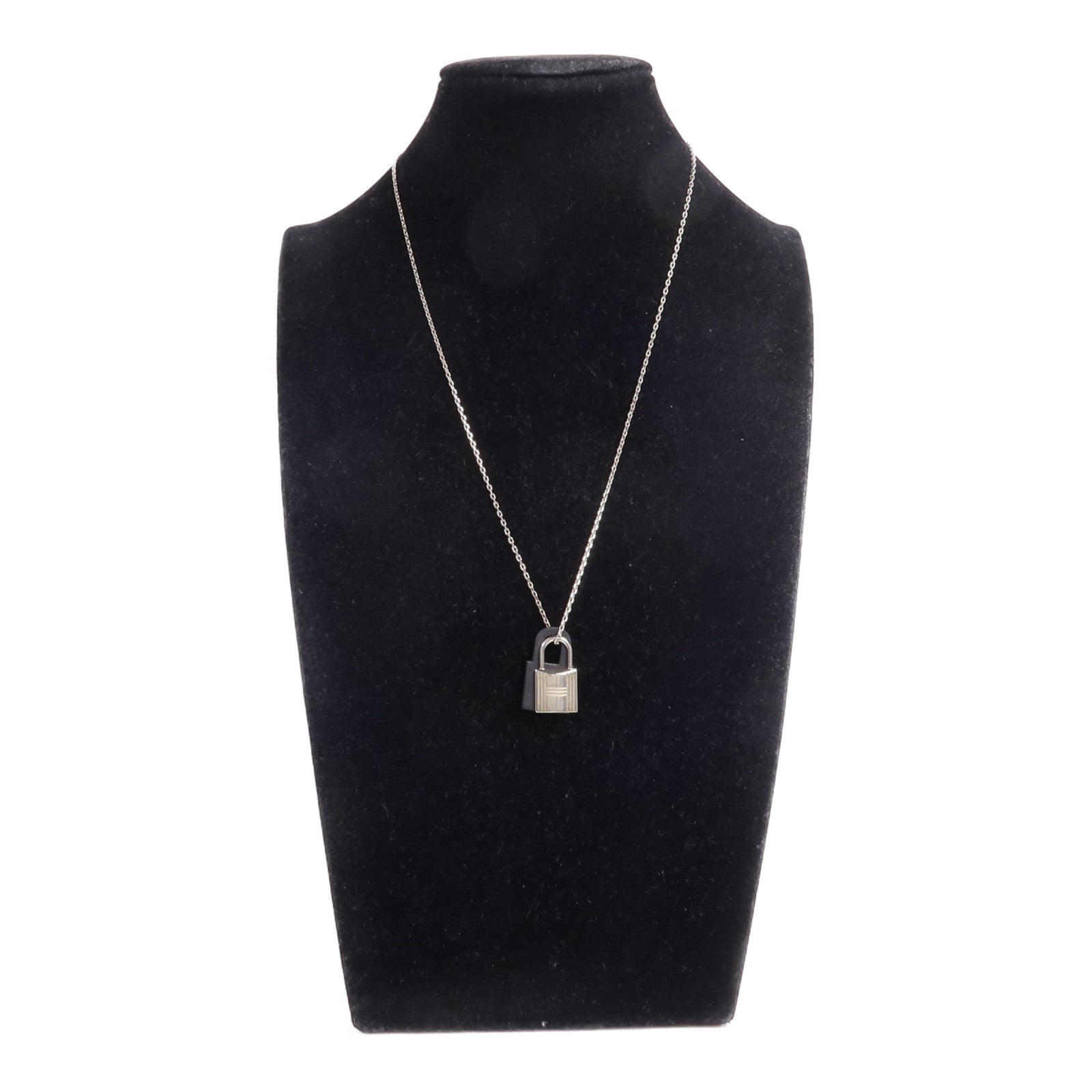 HERMES 金屬/Swift皮革O'Kelly Necklace項鍊Noir