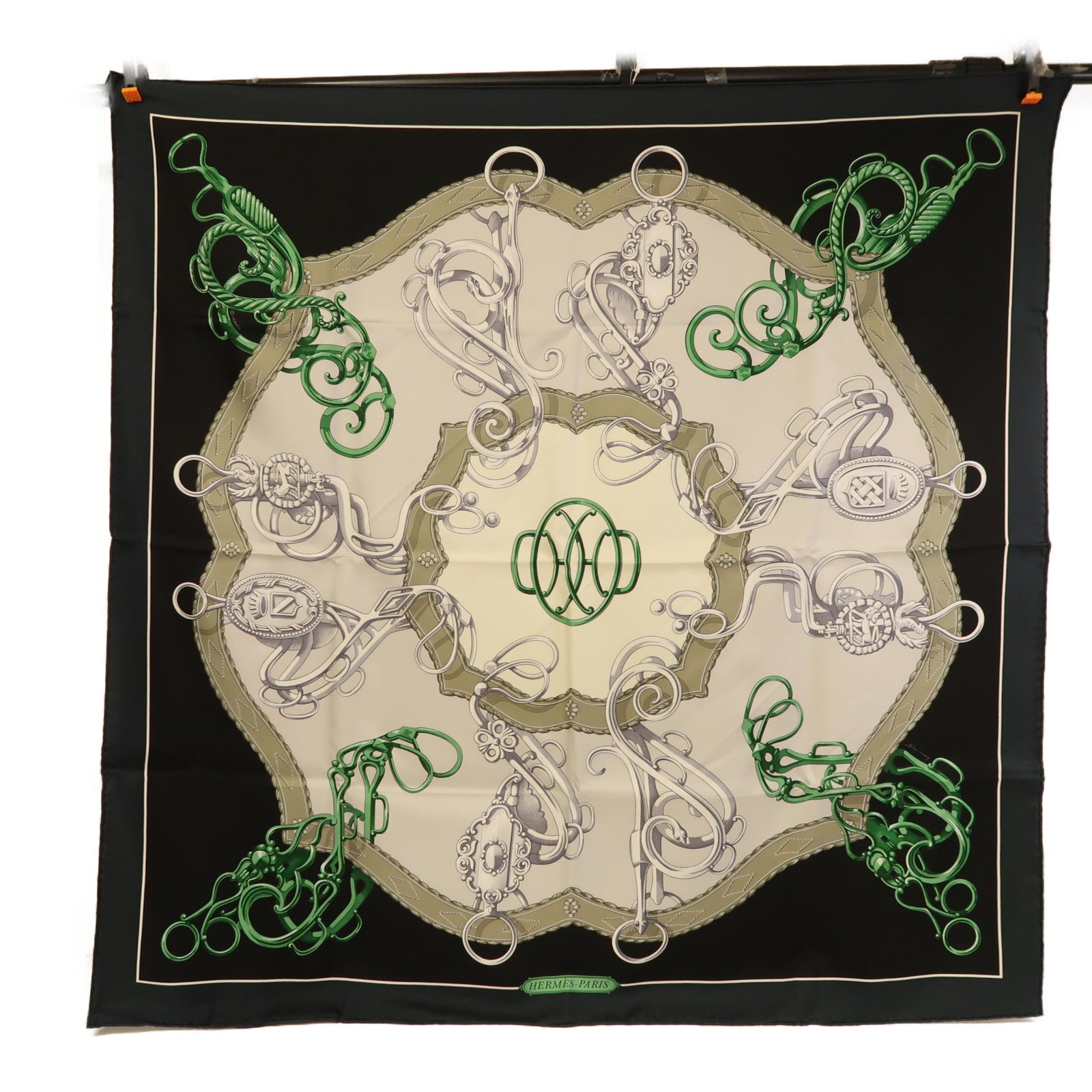 HERMES 絲質Scarf圍巾黑色