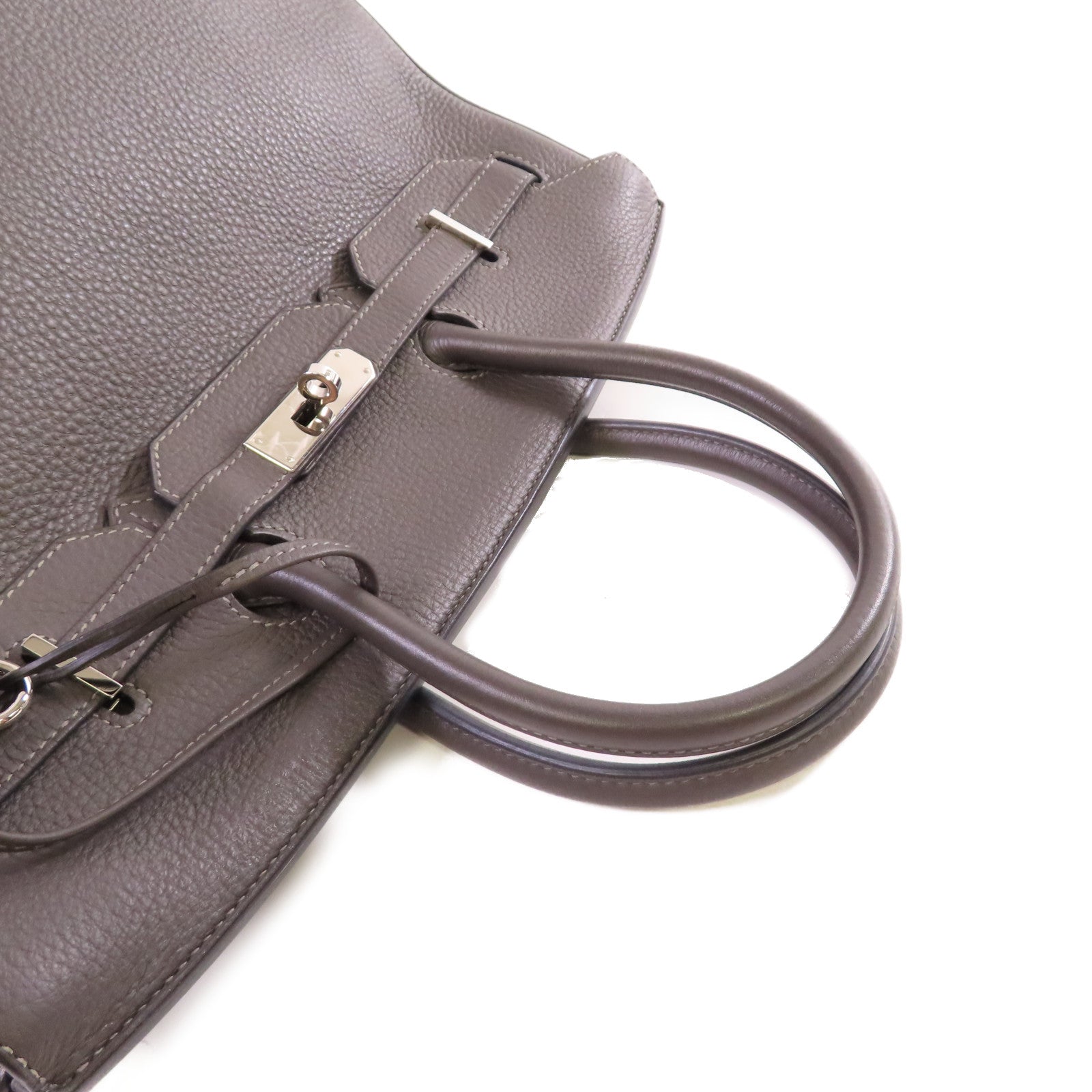HERMES Clemence皮革Birkin 35 Hand Bag銀扣手挽袋Graphite石墨灰色