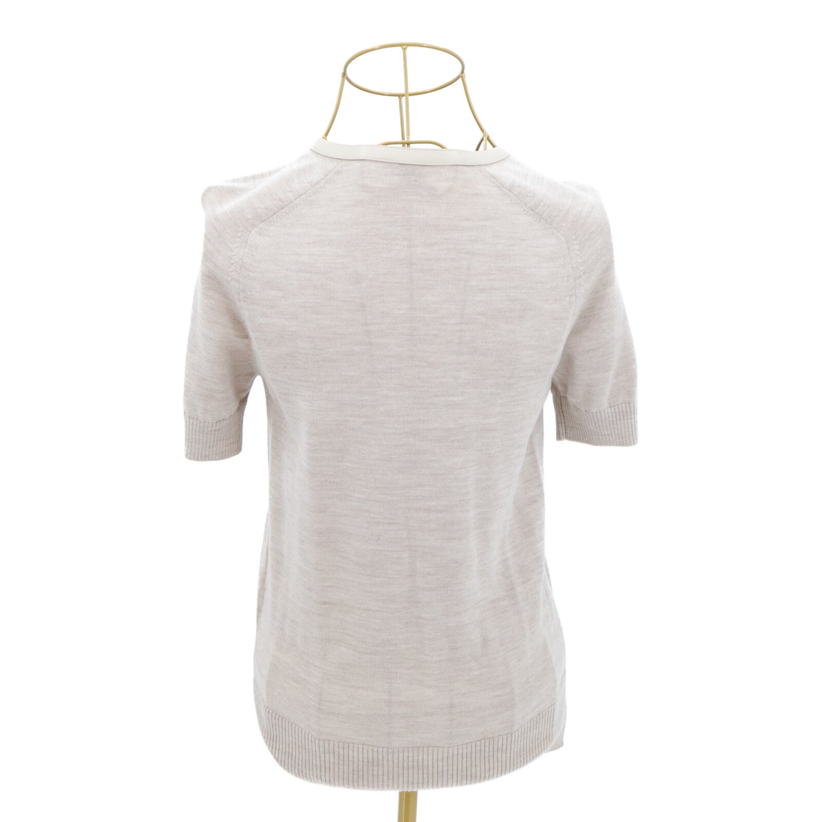 HERMES Knit/Leather Shirt針織